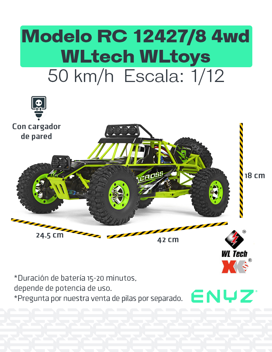 Foto 4 pulgar | Carro Control Remoto 4x4 50km/h Buggy Rc Camioneta Enyz 12428/7