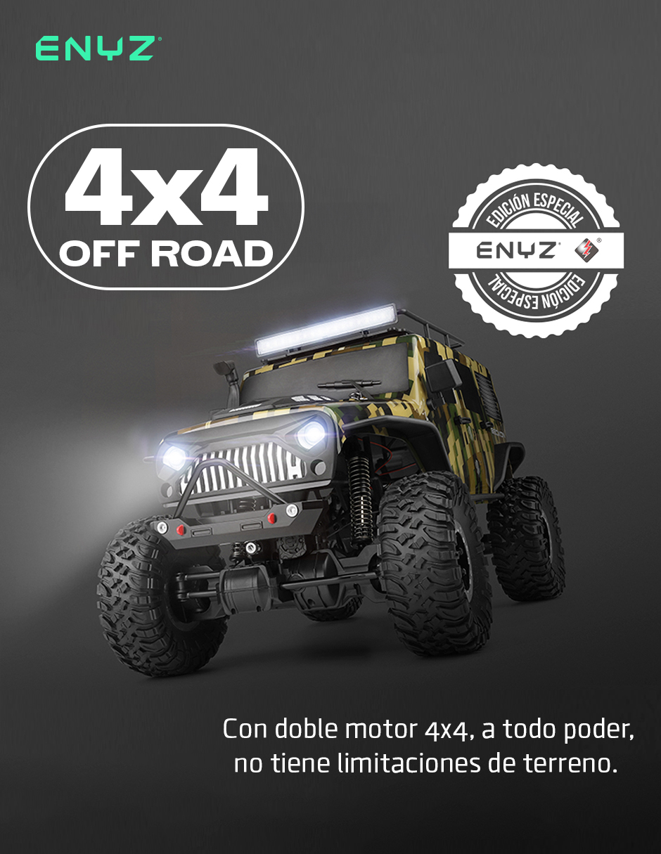 Foto 3 pulgar | Camioneta Control Remoto 4x4 15km/h Jeep Rc Carro Enyz 104311 Militar