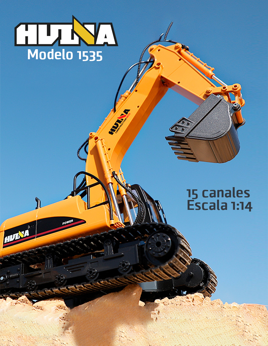 Foto 4 | Excavadora a Control Remoto Enyz RC 1535 Metal 1:14 15 Canales