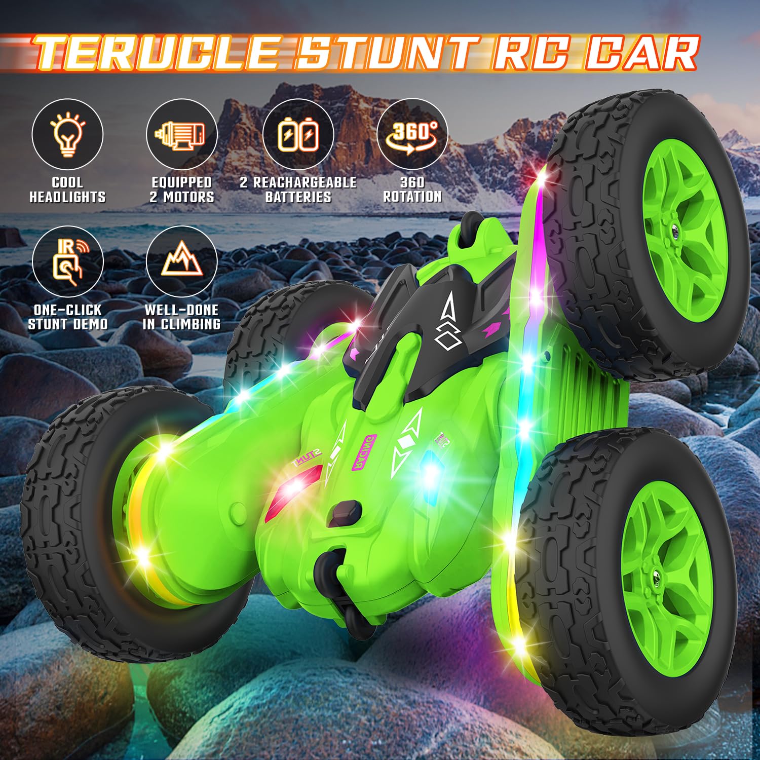 Foto 4 pulgar | Venta Internacional - Coche De Control Remoto Terucle Stunt Rc Con Rotación De 360° 4wd