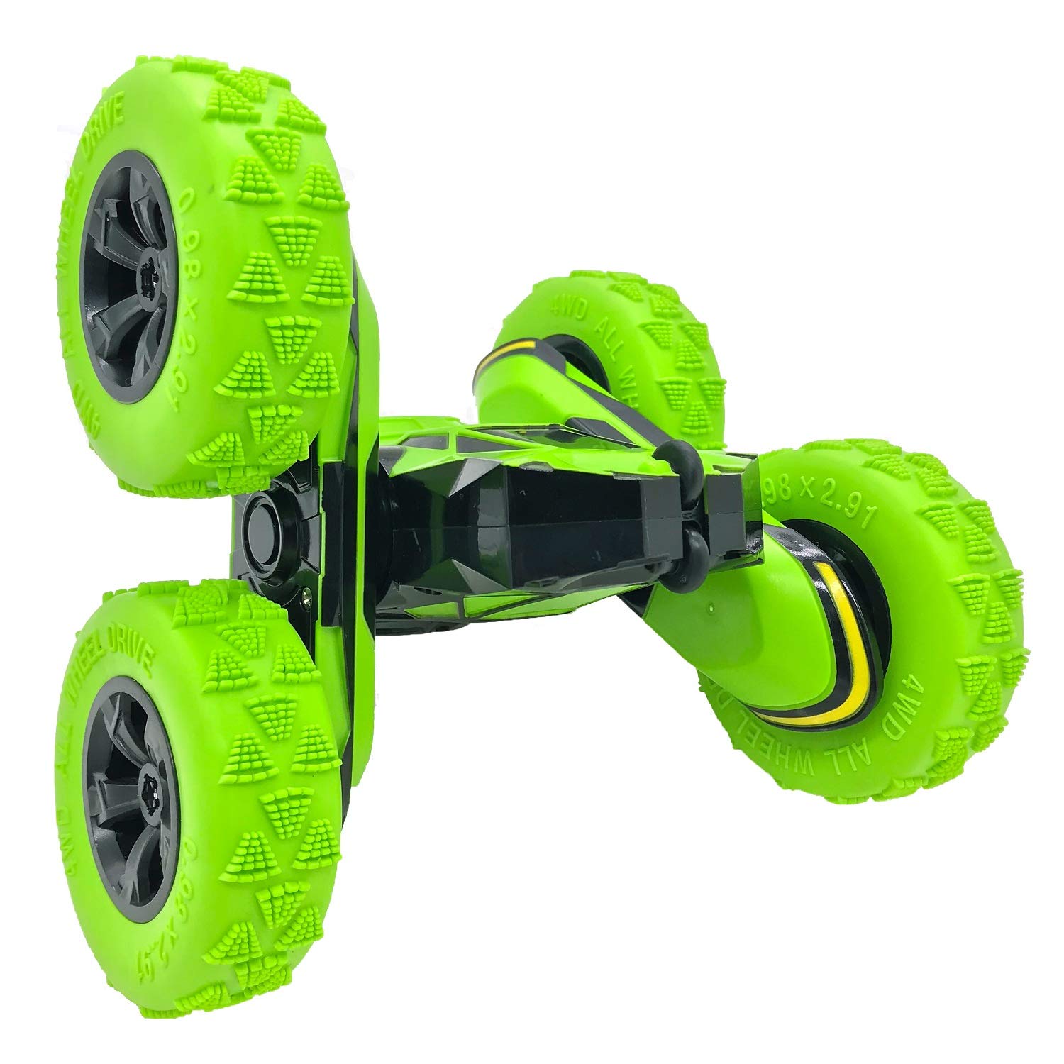 Foto 3 pulgar | Venta Internacional - Control Remoto Rc Stunt Cars Threeking De Doble Cara, Color Verde