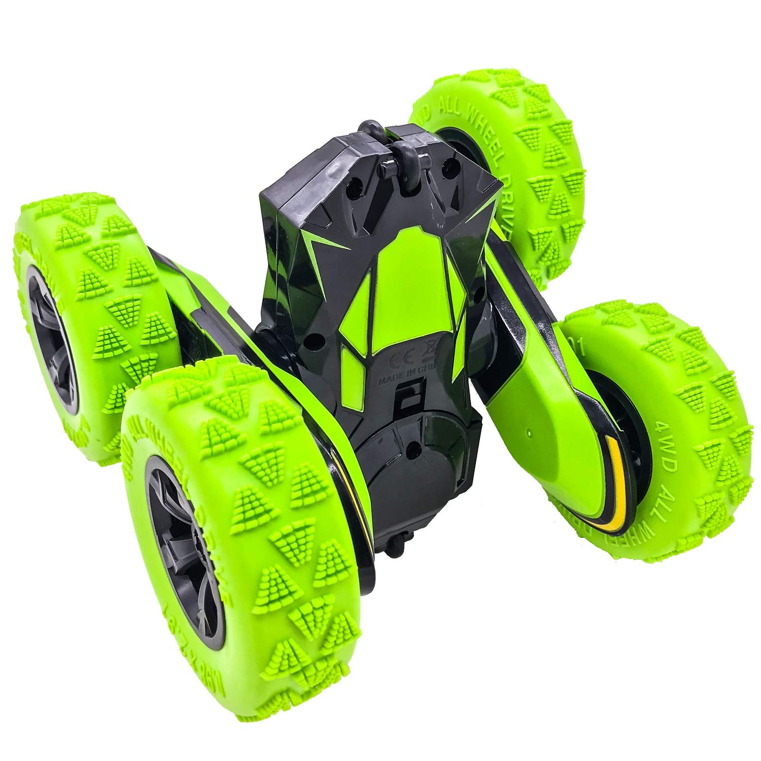 Foto 4 pulgar | Venta Internacional - Control Remoto Rc Stunt Cars Threeking De Doble Cara, Color Verde