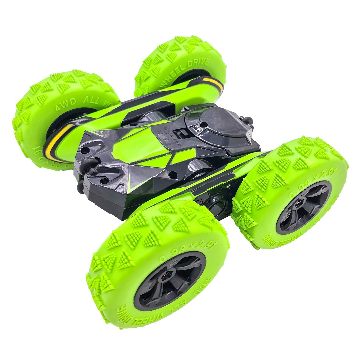 Foto 8 pulgar | Venta Internacional - Control Remoto Rc Stunt Cars Threeking De Doble Cara, Color Verde