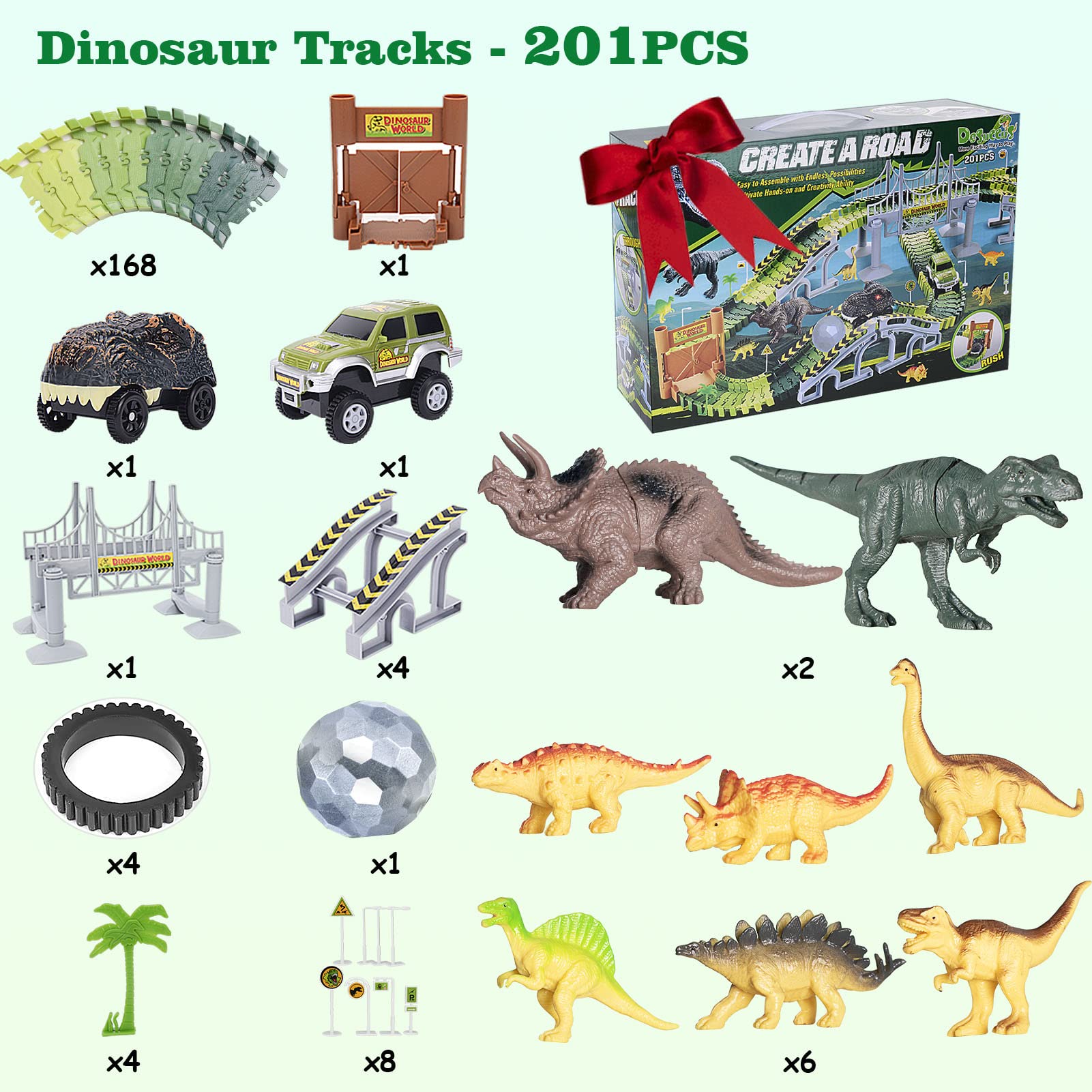 Foto 5 | Venta Internacional - Dinosaur Toys Race Car Track Desuccus, 201 Unidades, Para Niños De 3 A 7 Años