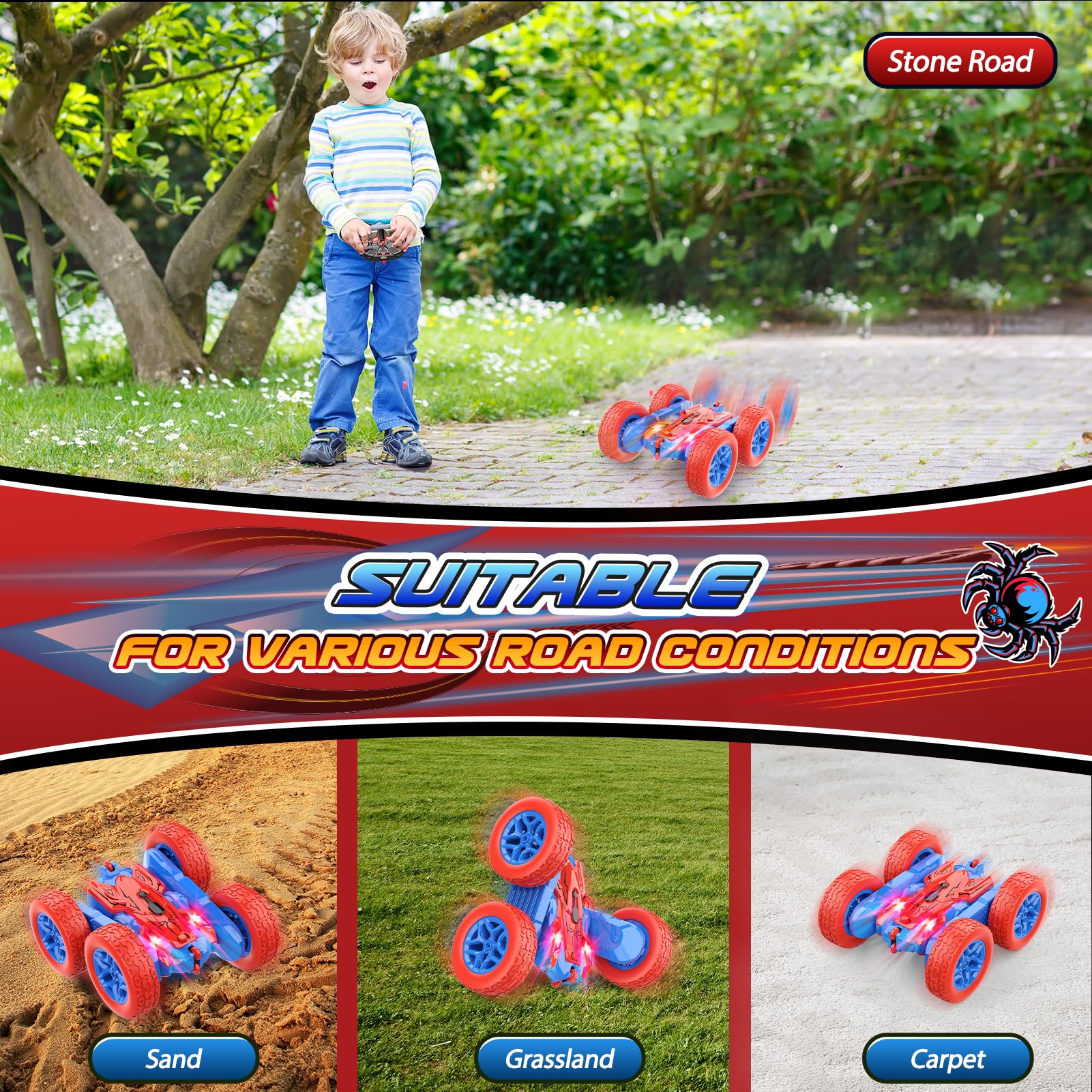 Foto 6 pulgar | Venta Internacional - Rc Car ¡vamos! Stunt 360° Flip 4wd Con Luces Led, De 3 A 10 Años