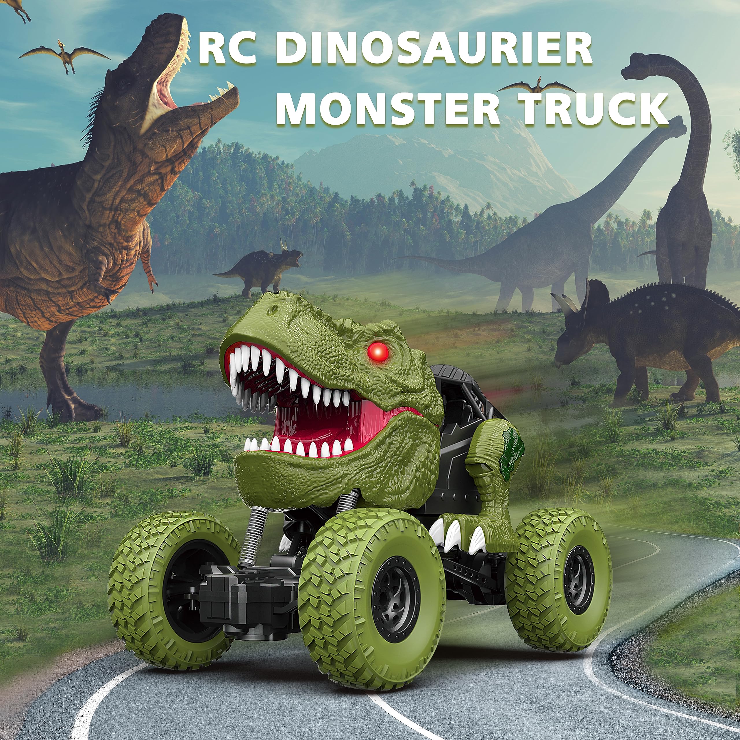 Foto 7 pulgar | Venta Internacional - Coche De Dinosaurio Con Control Remoto Yezi Para Niños Y Niñas De 3 A 1 Años