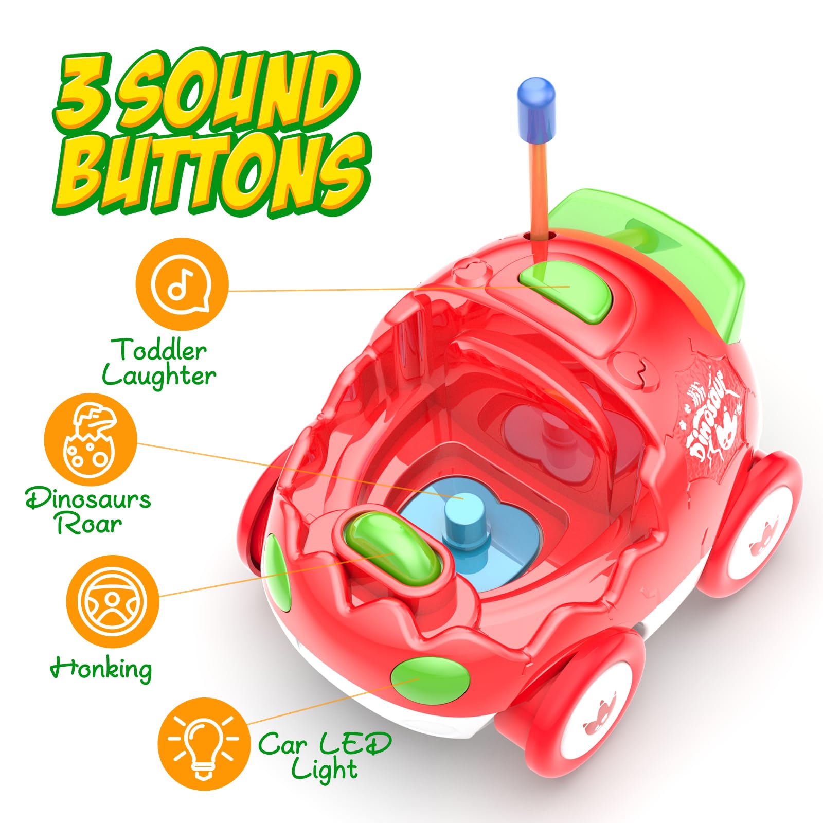 Foto 4 pulgar | Venta Internacional - Auto Yeaye Toddler Con Control Remoto, Paquete De 2 Unidades Para Niños Mayores De 18 Meses