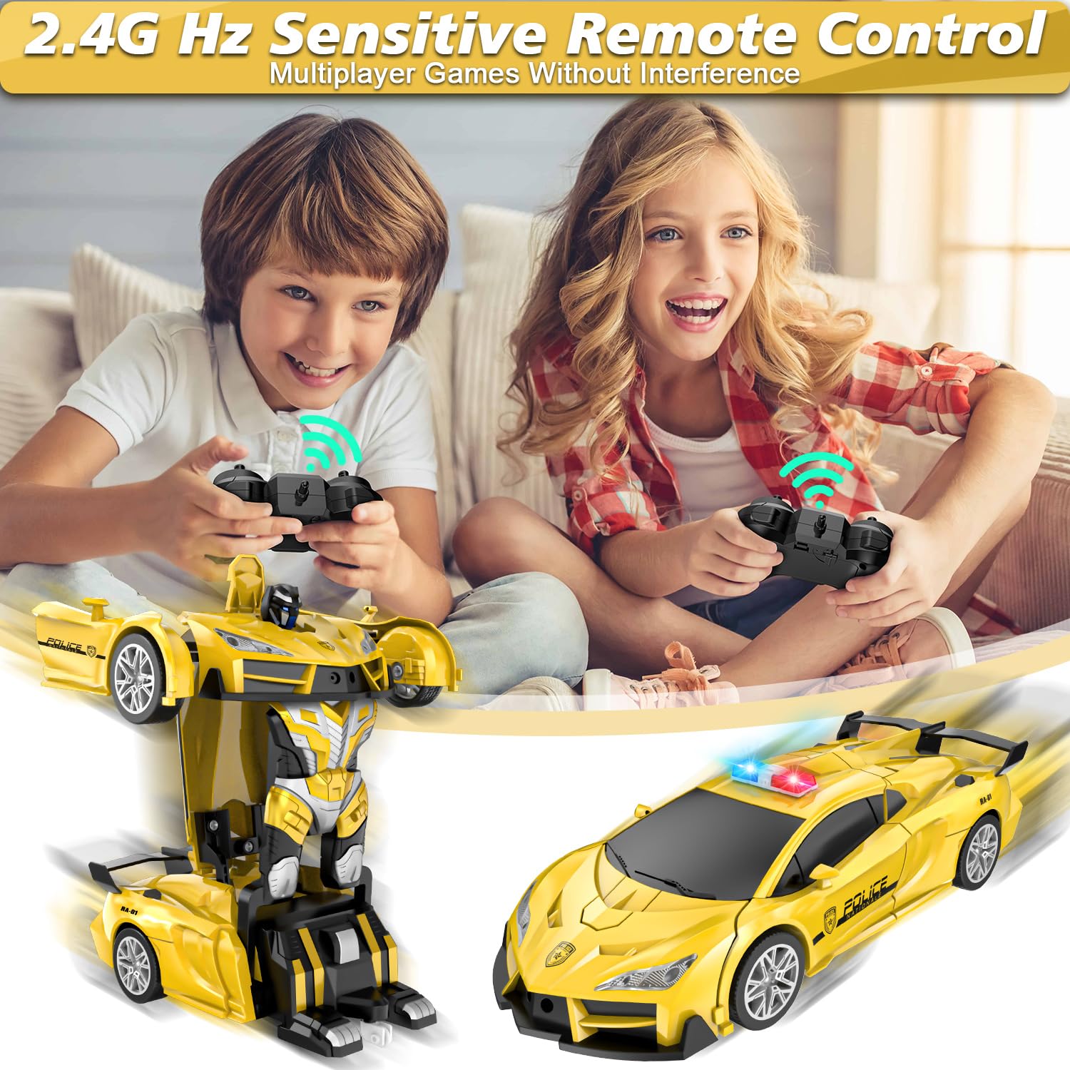 Foto 4 pulgar | Venta Internacional - Robot Rc Transforming Car Lnnkine Con Mando A Distancia A Escala 1:18