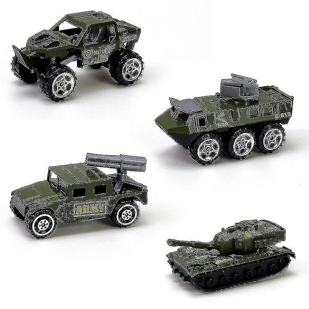 Venta Internacional - Juego De Maquetas De Tanque De Juguete, 4 Unidades, Minitoboganes Armoczerwony Para Coche