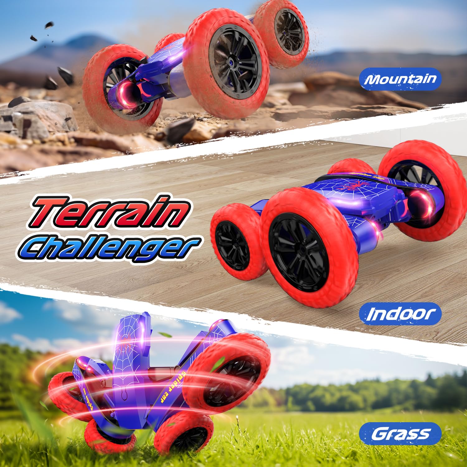 Foto 7 pulgar | Venta Internacional - Mini Rc Stunt De Doble Cara Deerc Spider Con Mando A Distancia