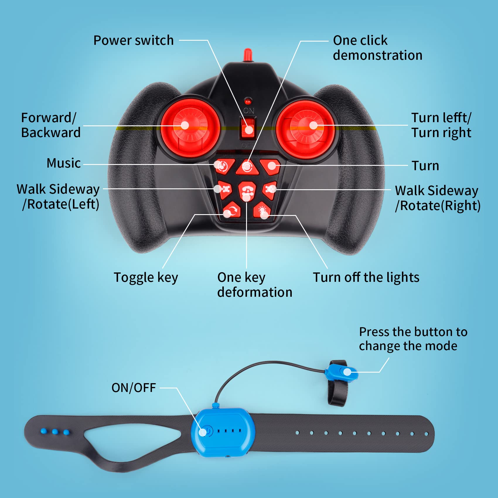 Foto 8 | Venta Internacional - Control Remoto Rc Stunt Car Prepop Con Sensor De Gestos De 2,4 Ghz