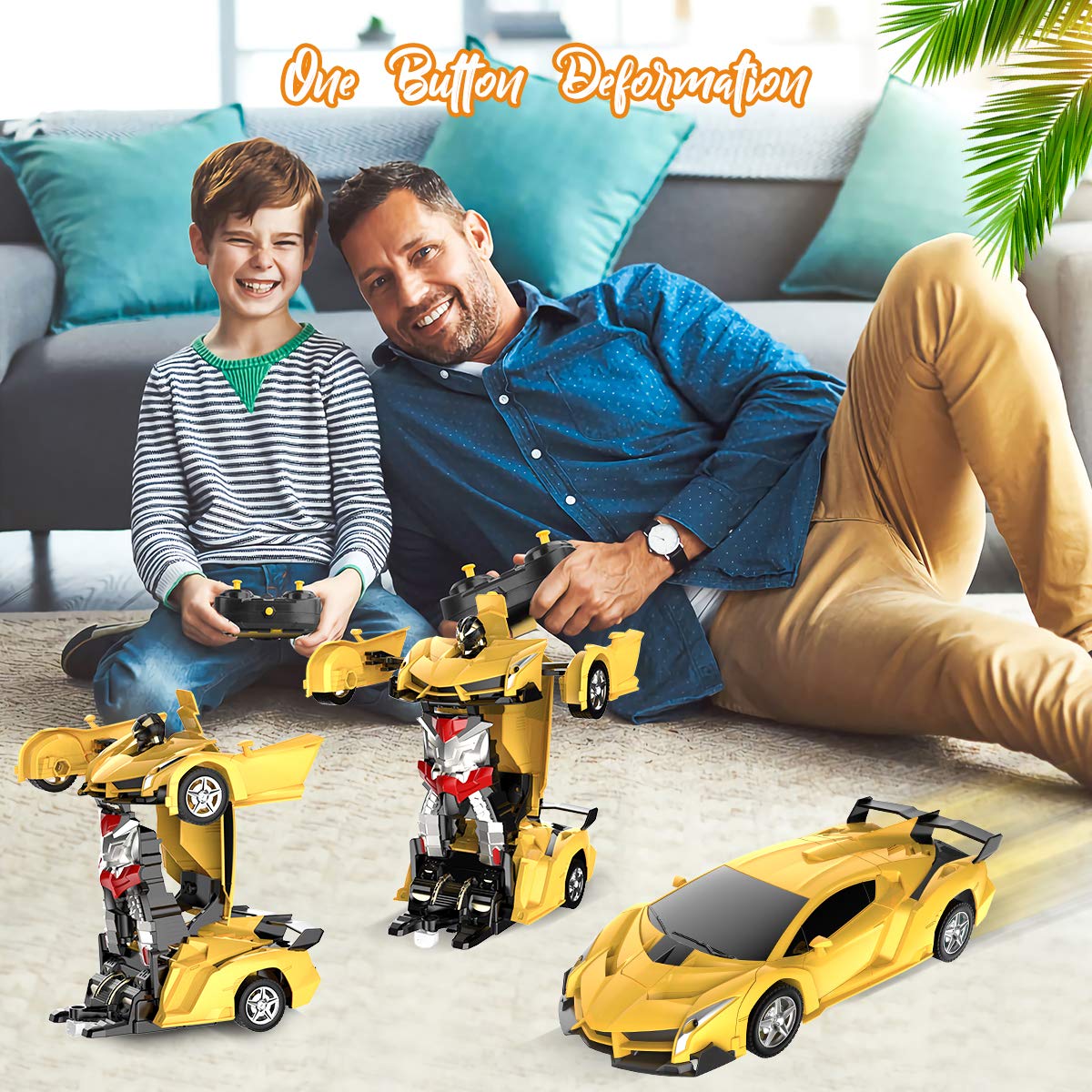 Foto 3 pulgar | Venta Internacional - Robot Desuccus Transform De Coche A Control Remoto A Escala 1:18