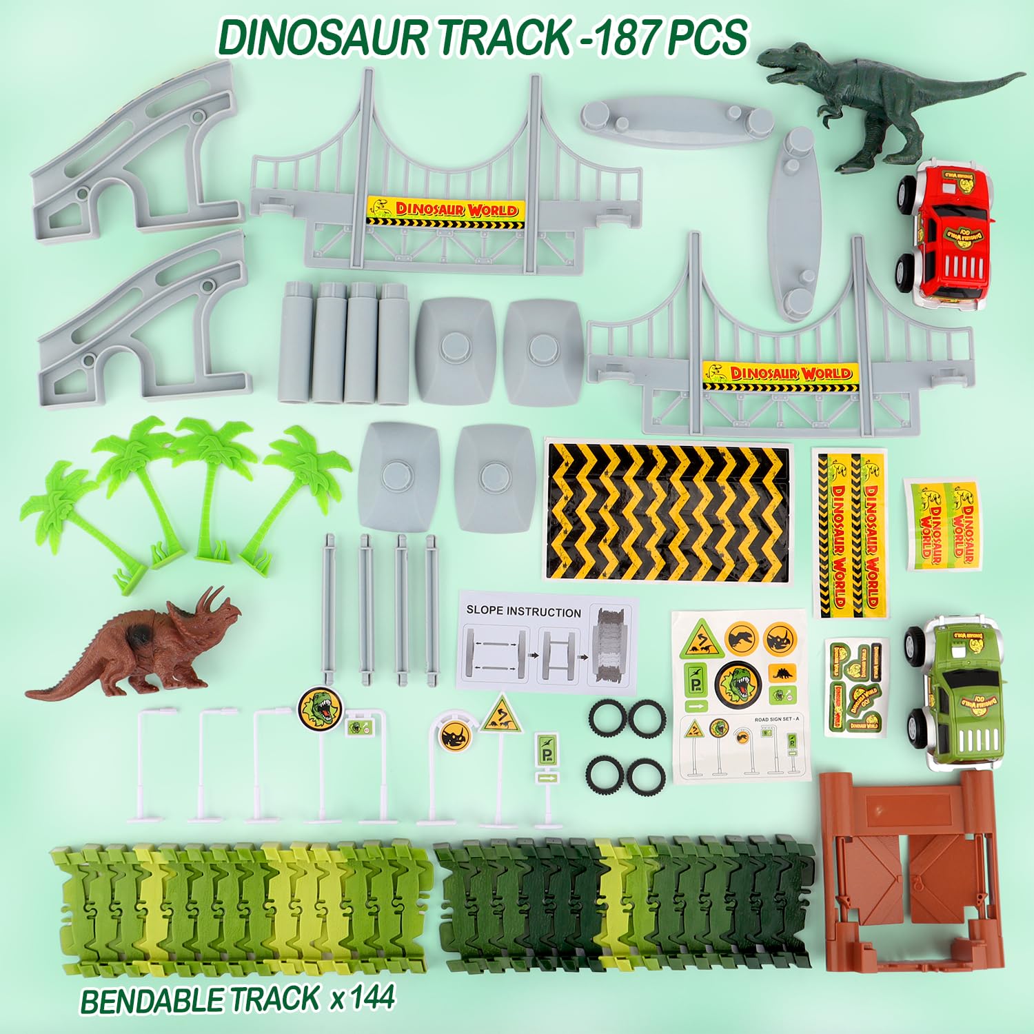 Foto 5 | Venta Internacional - Juego De Pista De Carreras De Dinosaurios Auuguu, De 3 A 6 Años