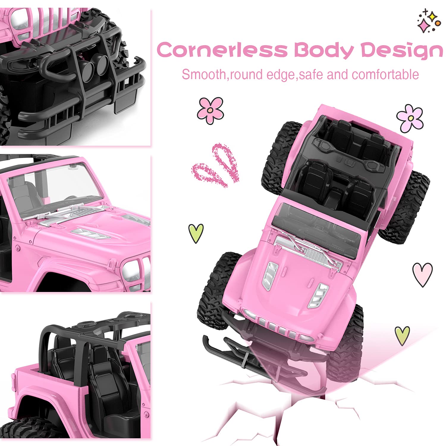 Foto 3 pulgar | Coche RC NQD a Escala 1:16 Rosa con 80 Minutos de Juego para Niñas - Venta Internacional