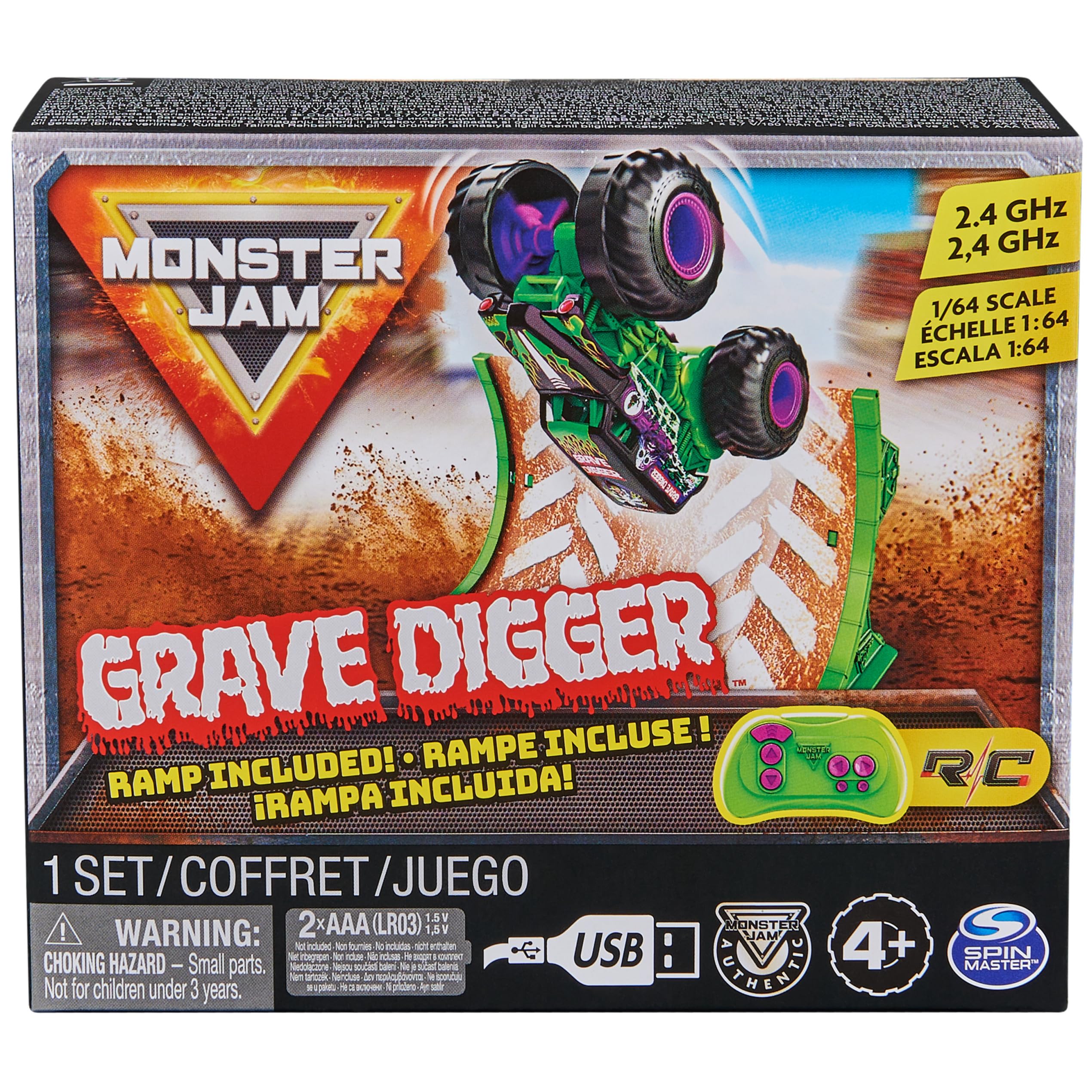 Foto 3 pulgar | Monster Truck Monster Jam Grave Digger 1:64 - Venta Internacional