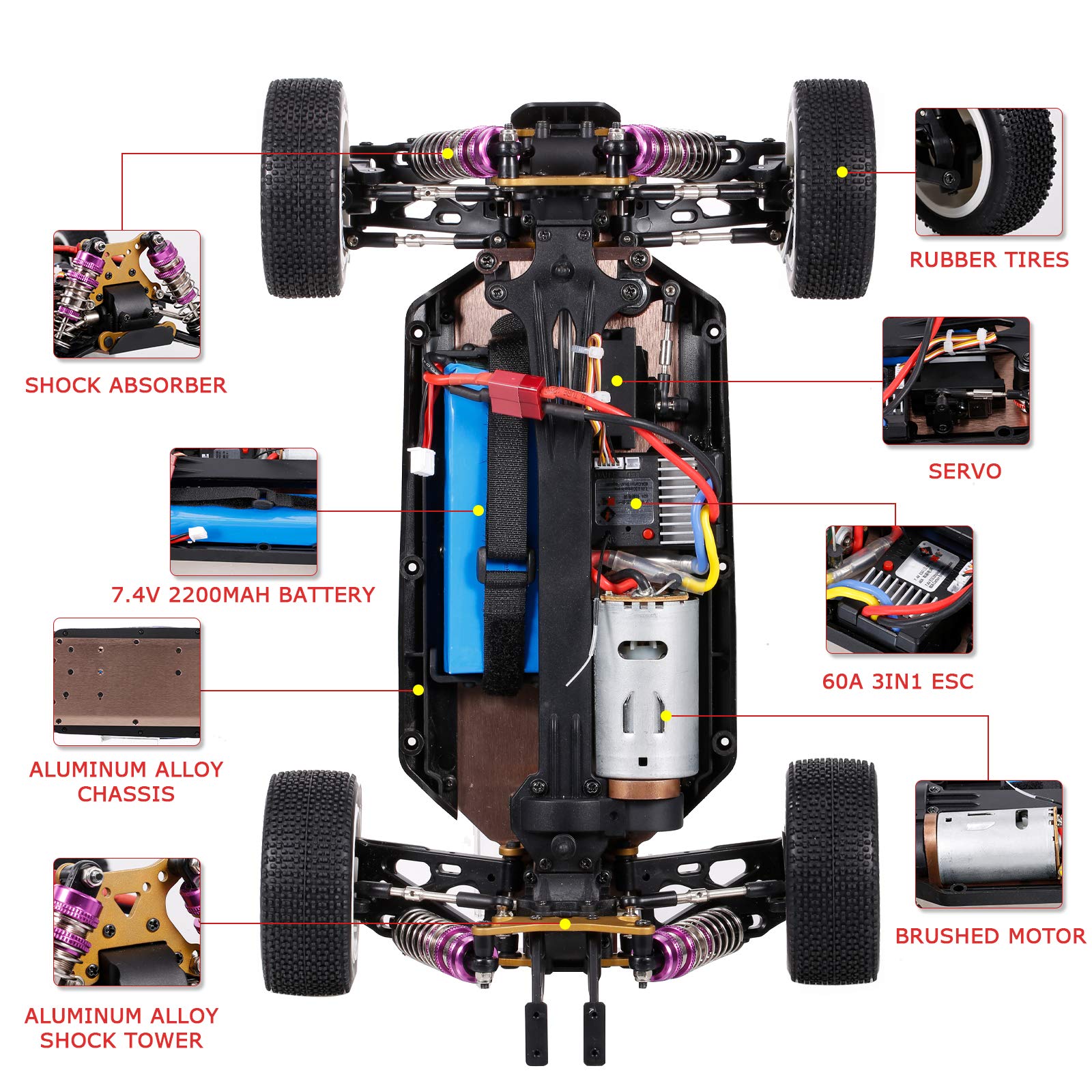 Foto 5 | Coche Rc Goolrc Wltoys 124019 Escala 1/12 2,4 Ghz 4wd 60 Km/h - Venta Internacional.