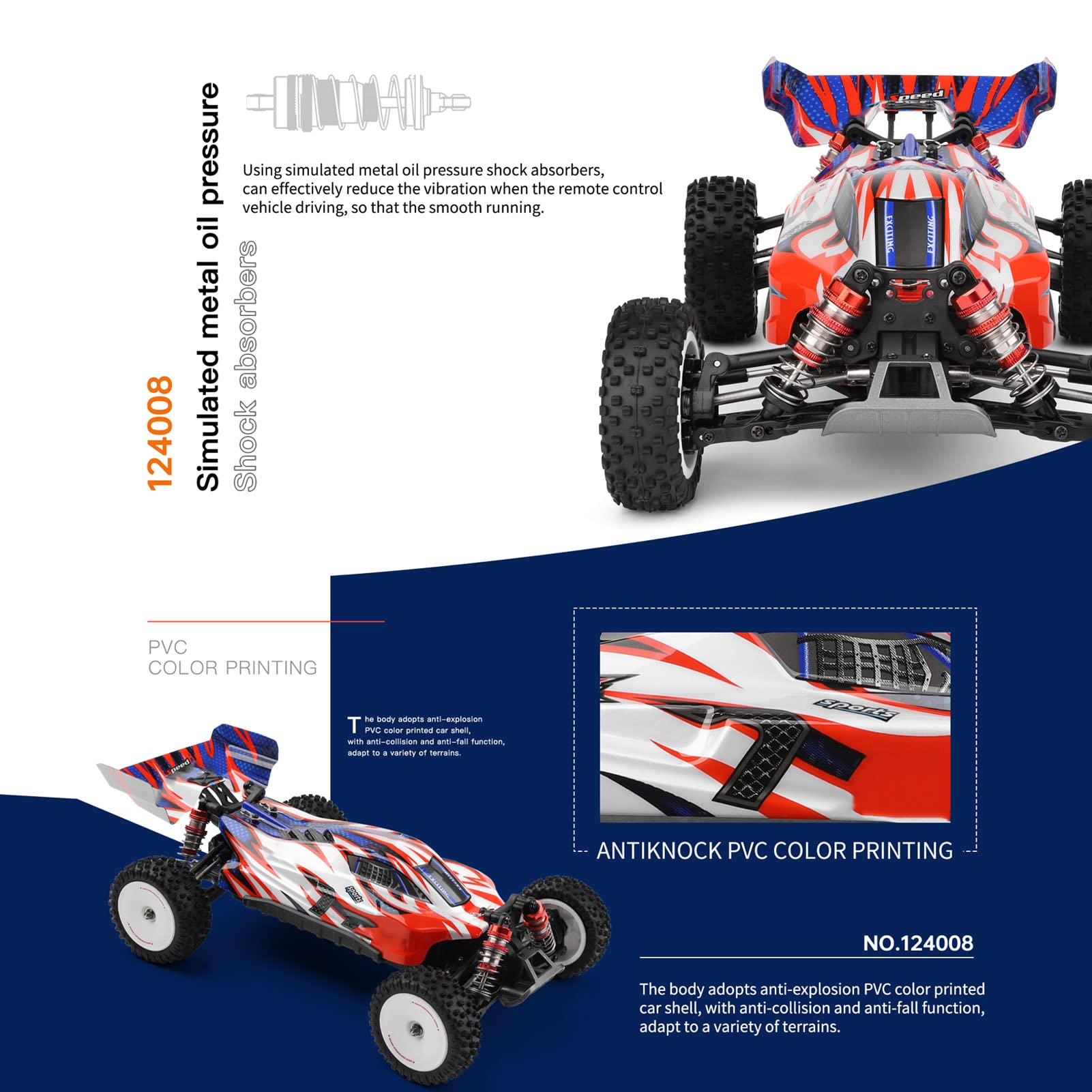 Foto 5 | Coche Rc Goolrc Wltoys 124008 Sin Escobillas 1:12 60 Km/h 4wd Rtr - Venta Internacional.