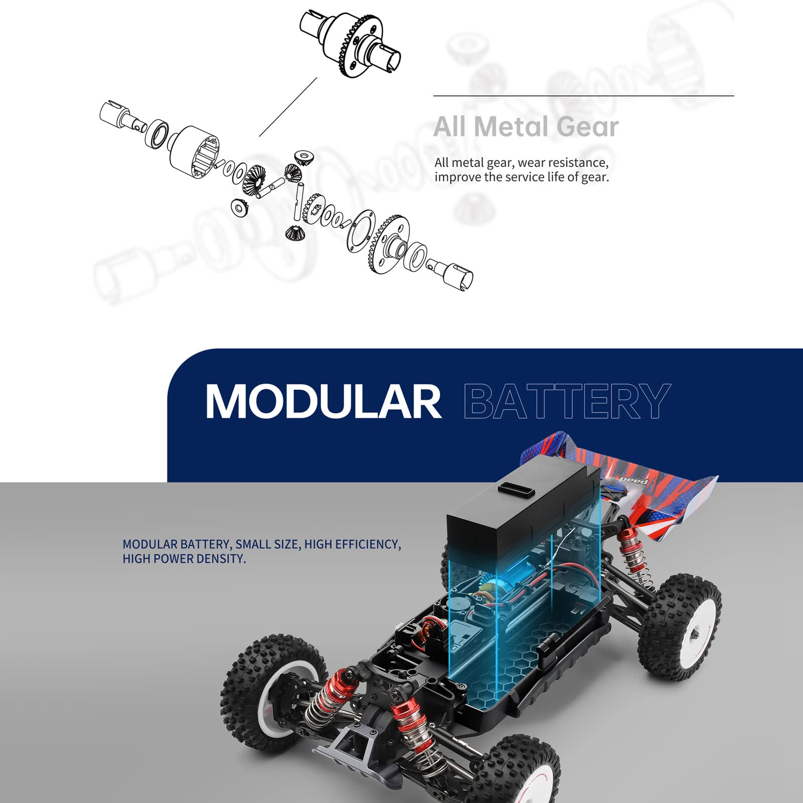 Foto 8 pulgar | Coche Rc Goolrc Wltoys 124008 Sin Escobillas 1:12 60 Km/h 4wd Rtr - Venta Internacional.