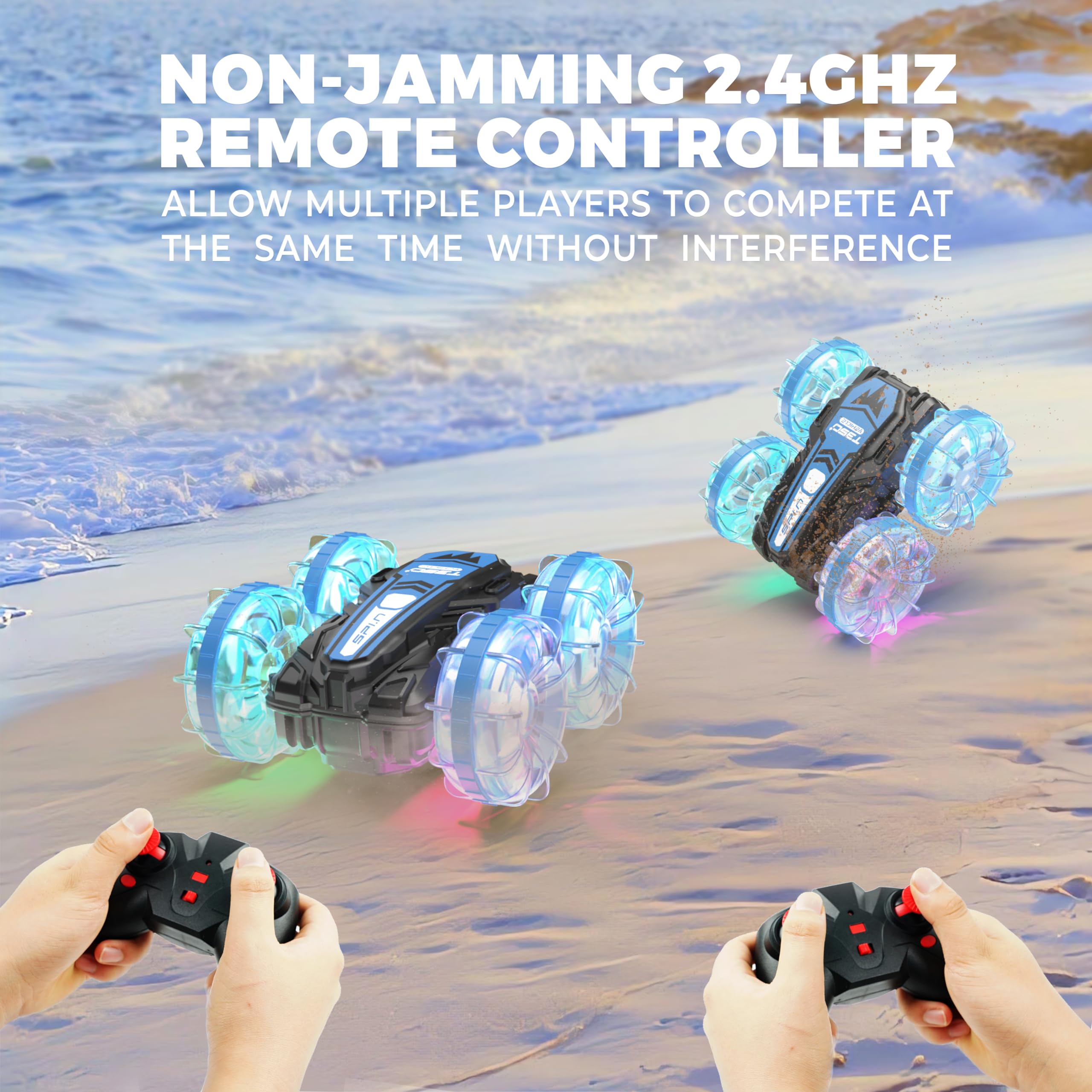 Foto 5 pulgar | Coche con Control Remoto Bezgar Amphibious 4wd con Luces Led - Venta Internacional