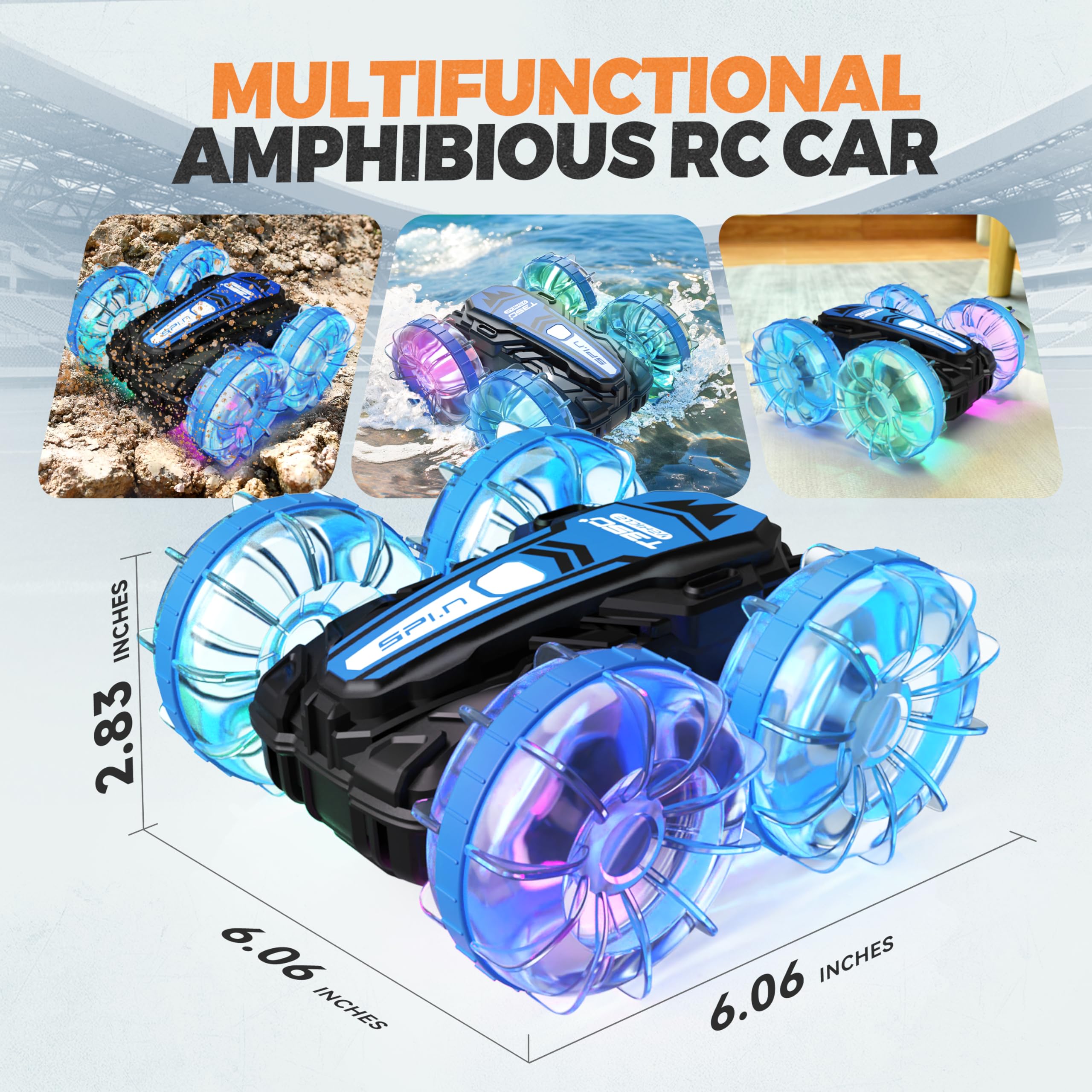 Foto 6 pulgar | Coche con Control Remoto Bezgar Amphibious 4wd con Luces Led - Venta Internacional