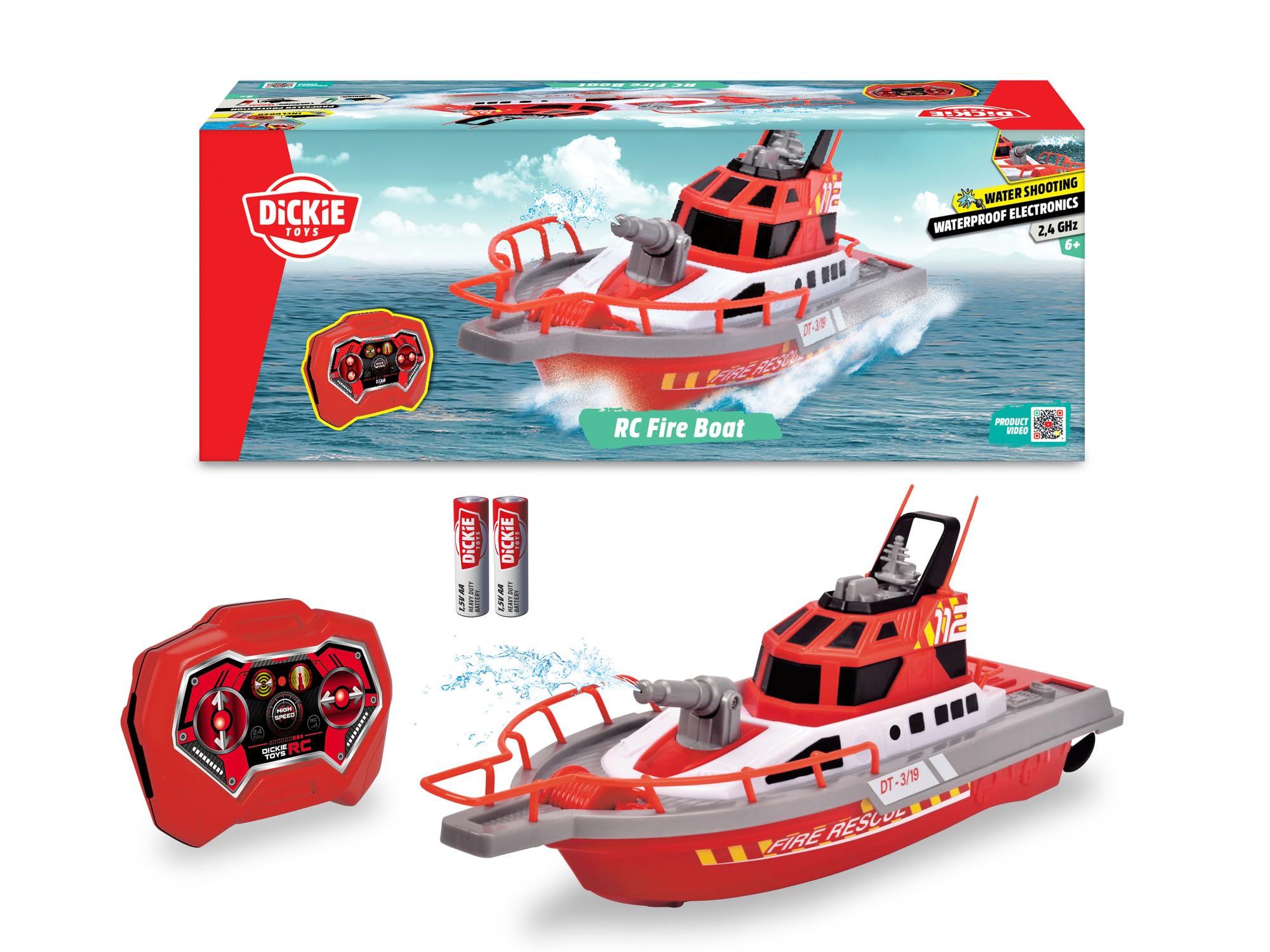 Bote de Rescate Rc Dickie Toys 15 con Bomba de Agua que Funciona - Venta Internacional