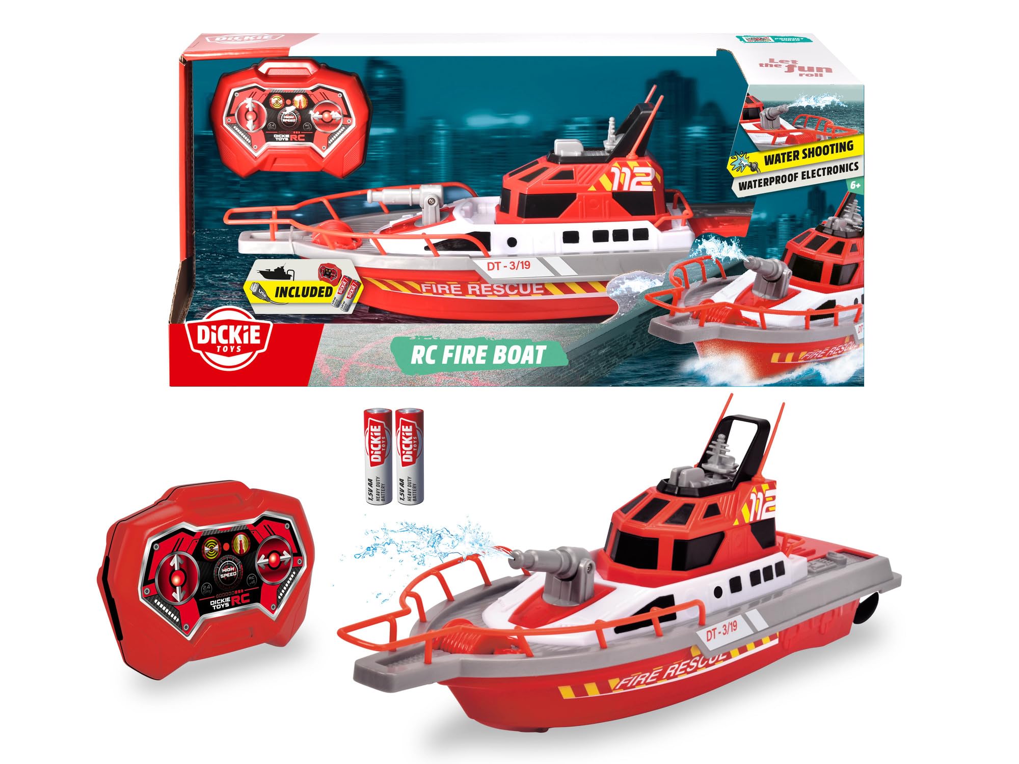 Foto 8 pulgar | Bote de Rescate Rc Dickie Toys 15 con Bomba de Agua que Funciona - Venta Internacional