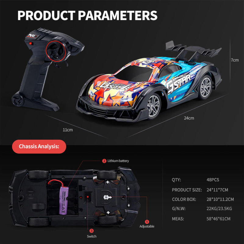 Foto 4 pulgar | Carro con Control Remoto de Juguete Flash Stunt Racing JJRC para Niños - Venta Internacional