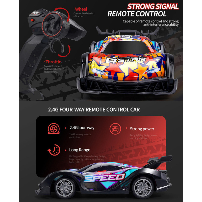 Foto 6 pulgar | Carro con Control Remoto de Juguete Flash Stunt Racing JJRC para Niños - Venta Internacional