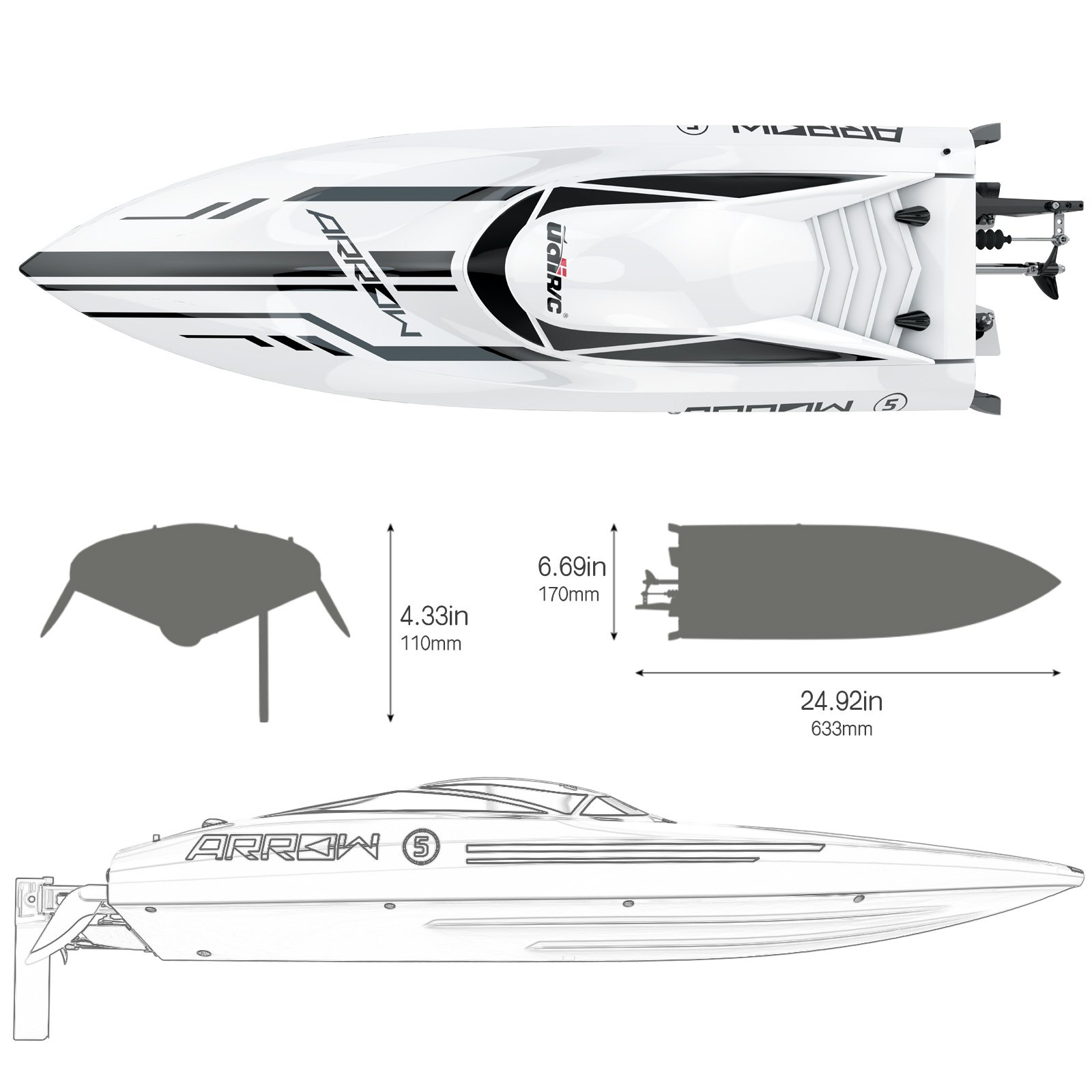 Foto 5 pulgar | Bote Rc Cheerwing 25 sin Escobillas de 48 Km/h - Venta Internacional