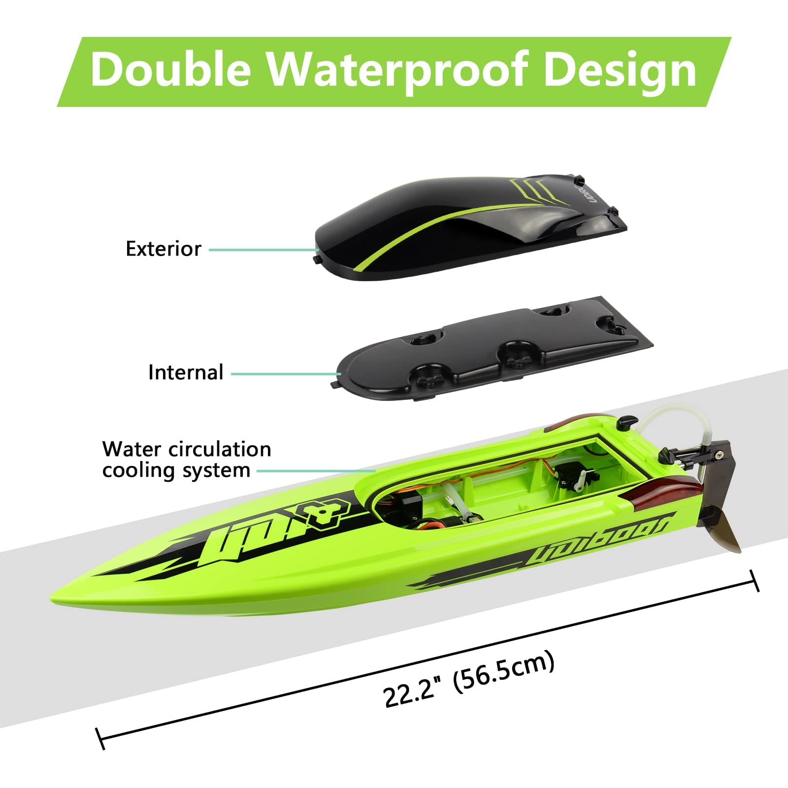 Foto 3 pulgar | Bote Rc Racing Boat Cheerwing 22 40 Km/h con Led - Venta Internacional