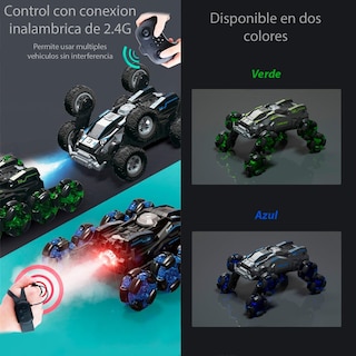 Foto 2 | Control Remoto Rc Car Gesture 8 Ruedas Transformable Azul - Venta Internacional