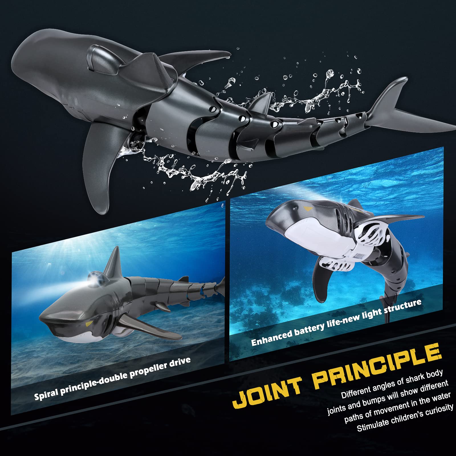 Foto 6 pulgar | Juguete con Control Remoto Shark Toy Coodoo a Escala 1:18 para más de 6 Años - Venta Internacional