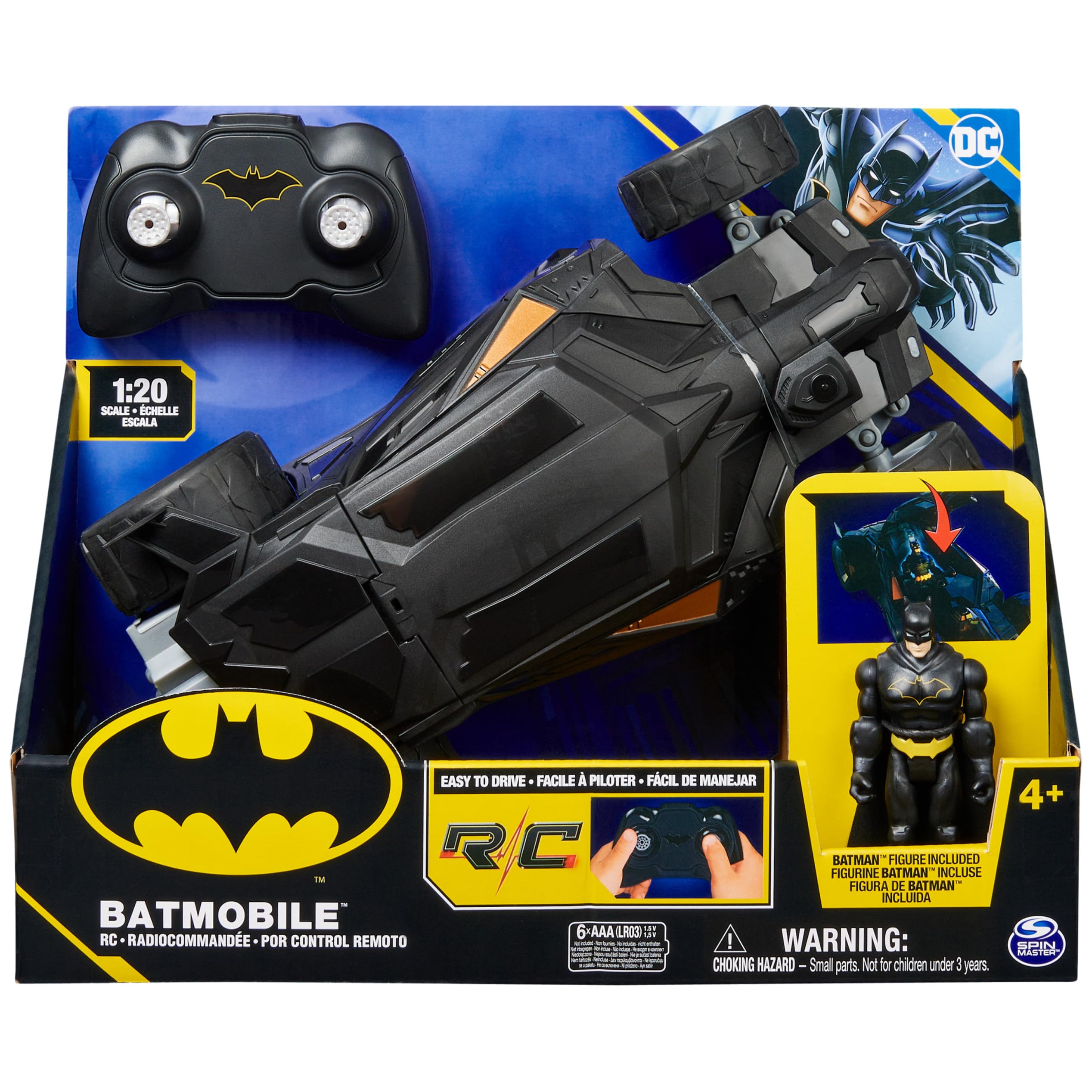 Foto 8 pulgar | Coche Con Control Remoto Dc Comics Batman Batmobile Con Batman - Venta Internacional.