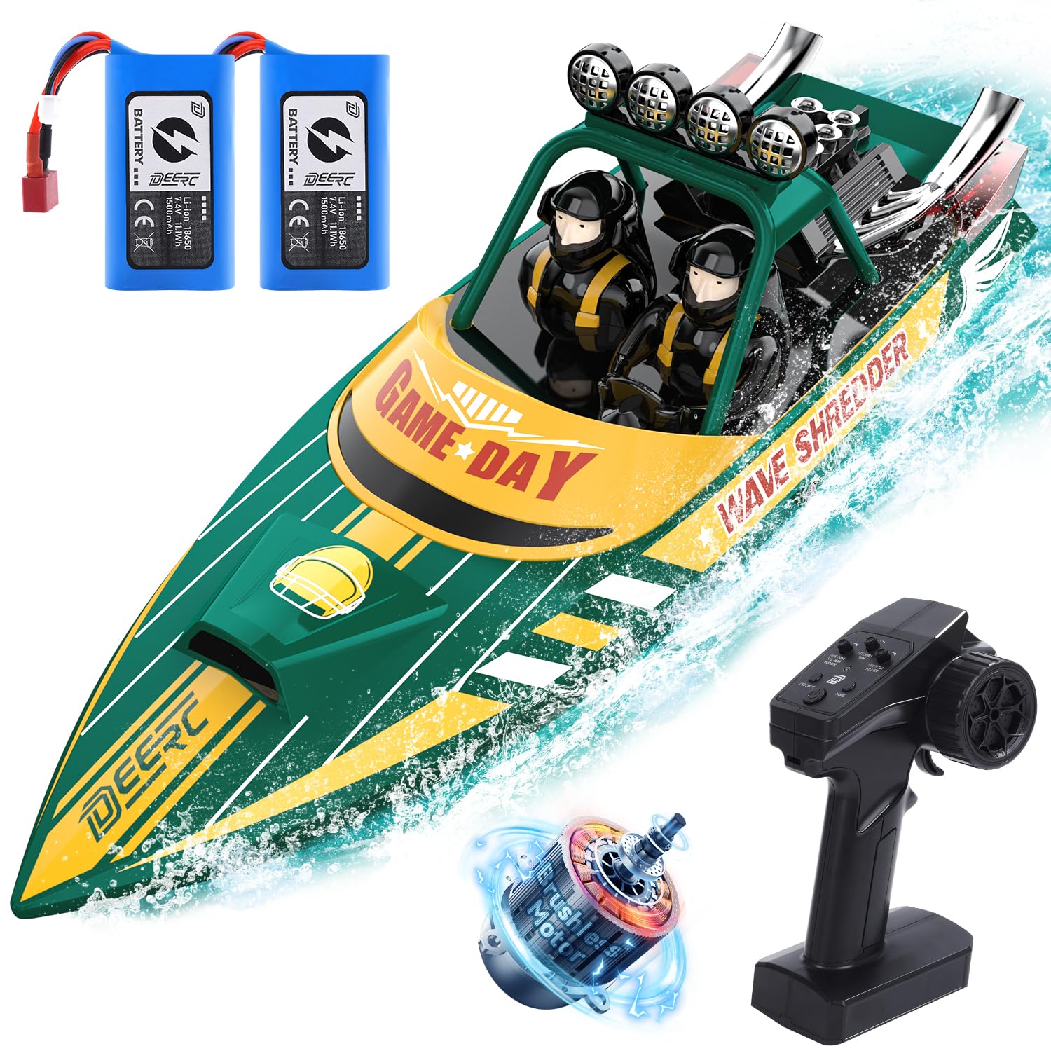 Foto 2 pulgar | Bote Rc Deerc, Lancha A Reacción Rápida, 25 Mph, 30 Minutos, 2 Baterías - Venta Internacional.