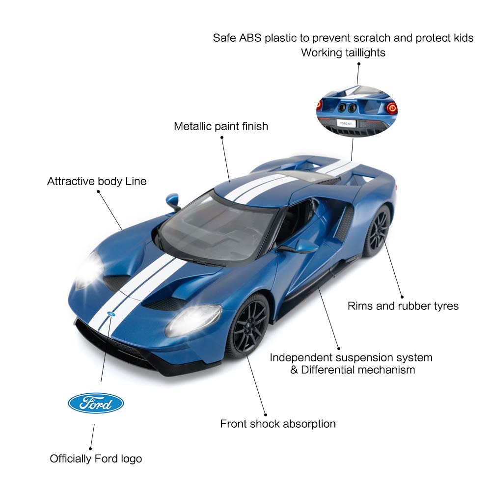 Foto 5 | Juguete de Carreras RC Car Rastar 1/14 Ford GT con Control Remoto - Venta Internacional