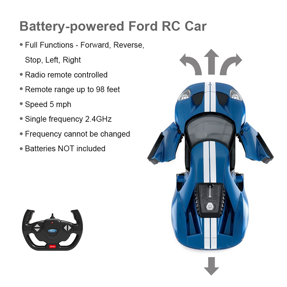 Foto 7 | Juguete de Carreras RC Car Rastar 1/14 Ford GT con Control Remoto - Venta Internacional