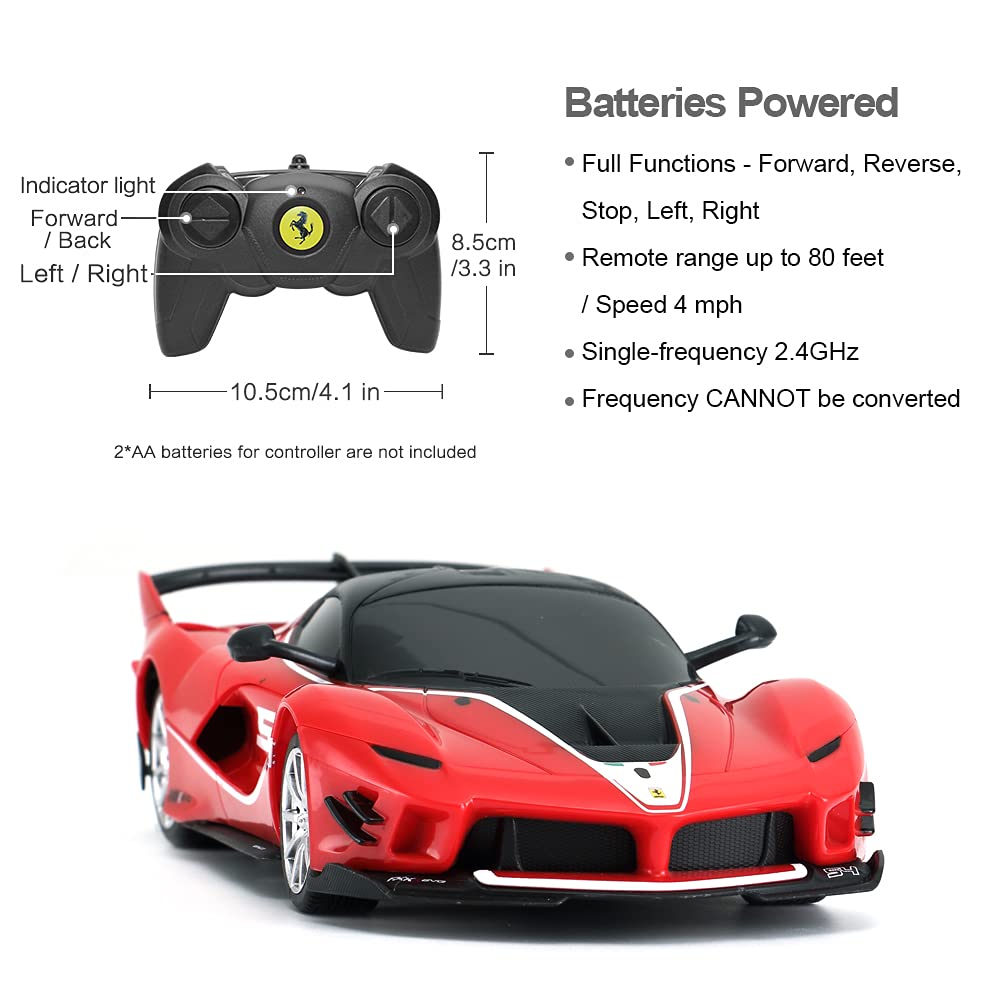 Foto 7 pulgar | Coche a Control Remoto Rastar Ferrari FXX K Evo 1/24 - Rojo - Venta Internacional
