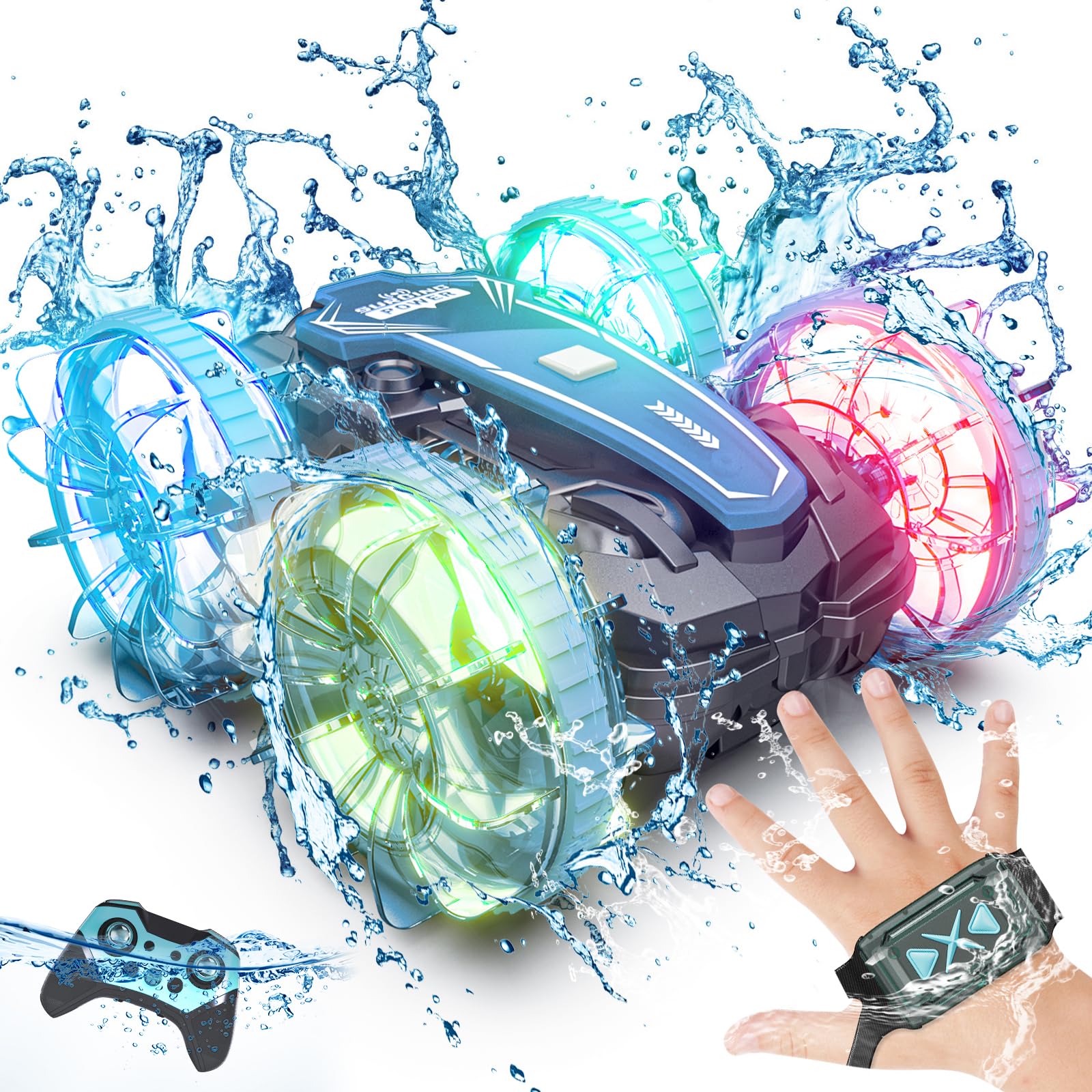 Foto 2 pulgar | Coche y Barco con Control Remoto Anfibio Tecnock A Prueba De Agua - Venta Internacional