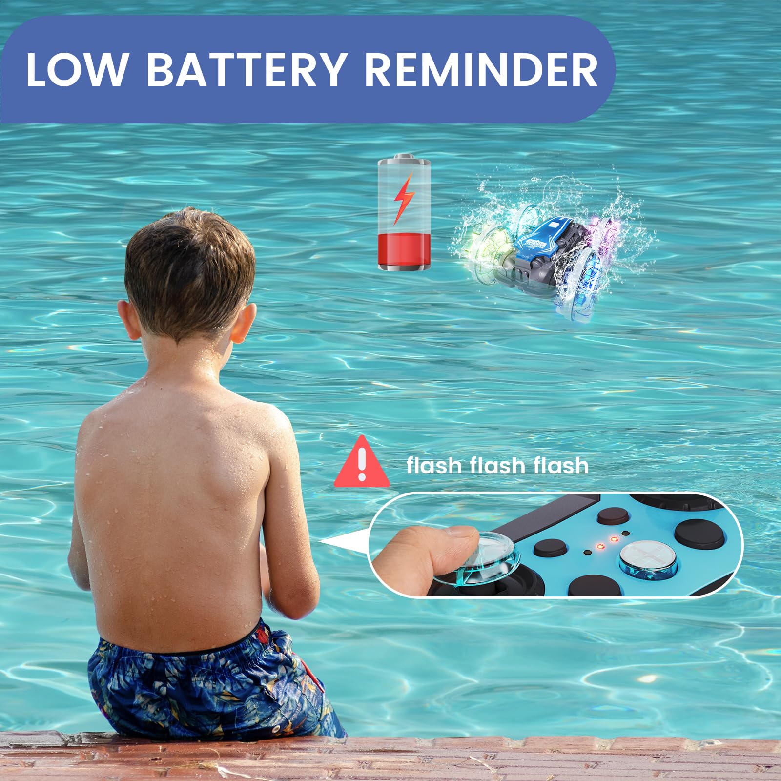 Foto 6 pulgar | Coche y Barco con Control Remoto Anfibio Tecnock A Prueba De Agua - Venta Internacional