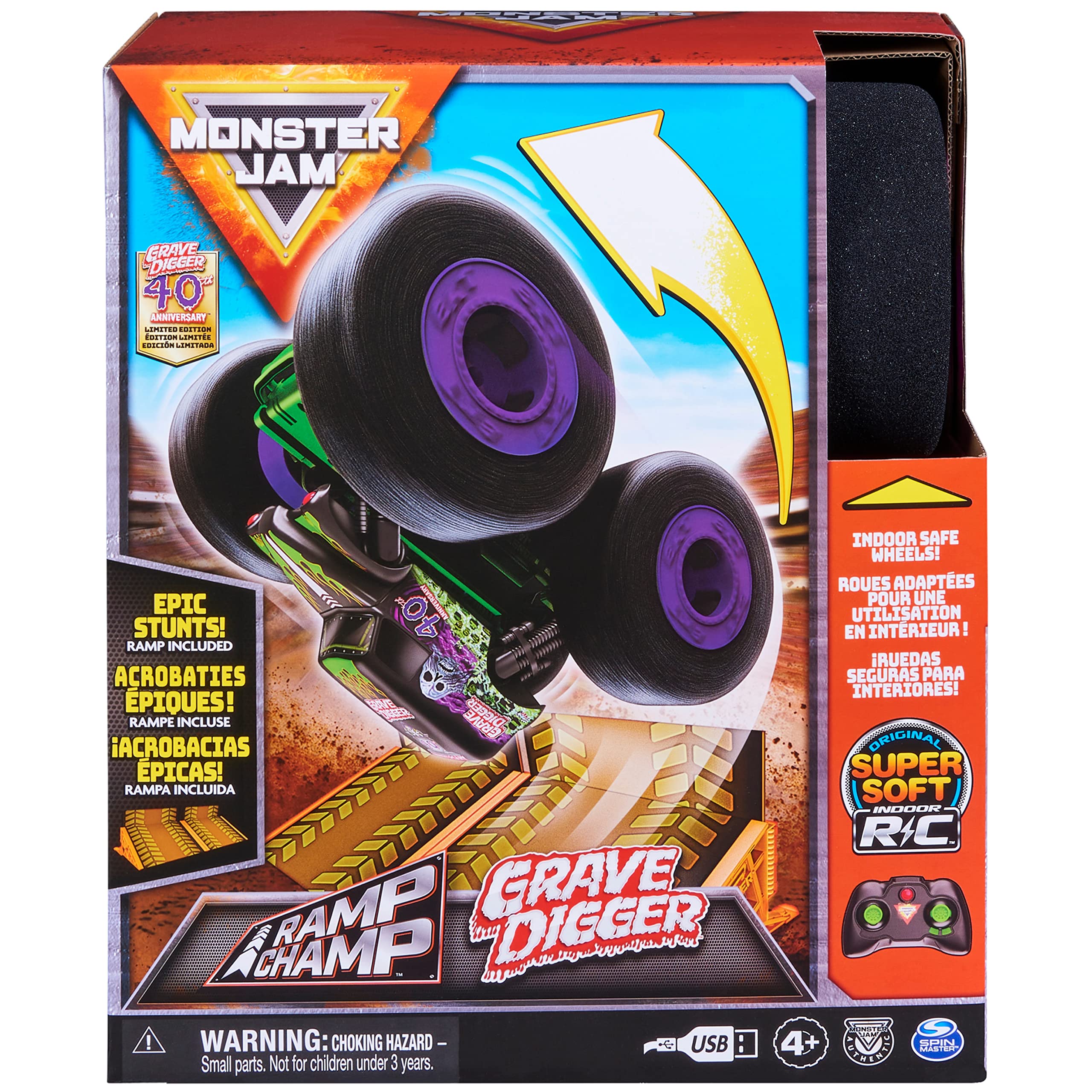 Foto 3 pulgar | Carro Rc Monster Jam Ramp Champ Grave Digger A Escala 1:15 - Venta Internacional.
