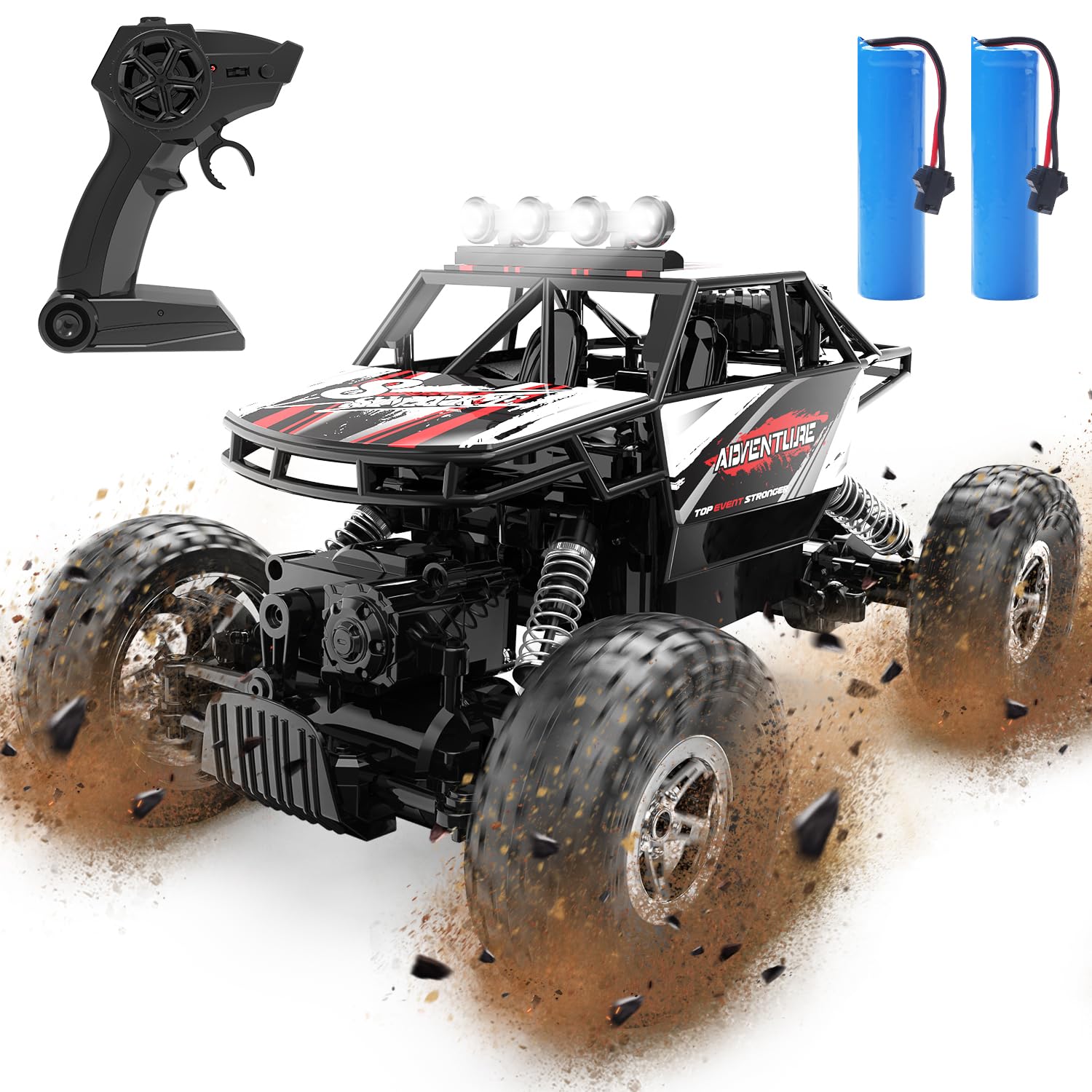 Foto 2 pulgar | Coche Rc Deerc De45 1:14 Todoterreno Monster Truck 4wd Con 2 Baterías - Venta Internacional.