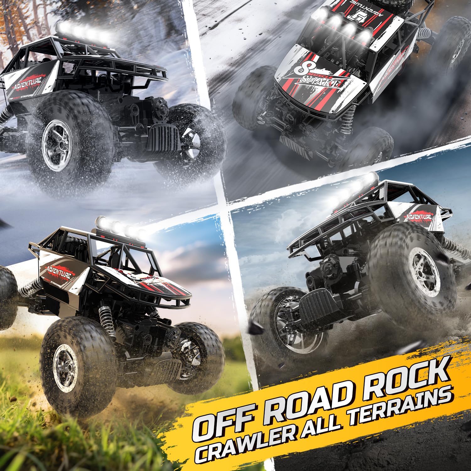 Foto 7 pulgar | Coche Rc Deerc De45 1:14 Todoterreno Monster Truck 4wd Con 2 Baterías - Venta Internacional.