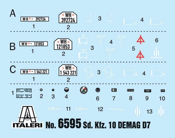 Foto 4 pulgar | Kit Modelo Italeri 6595 Sd.kfz. 10 Demag D7 Con 7,5 Cm Le. Big 18 - Venta Internacional.