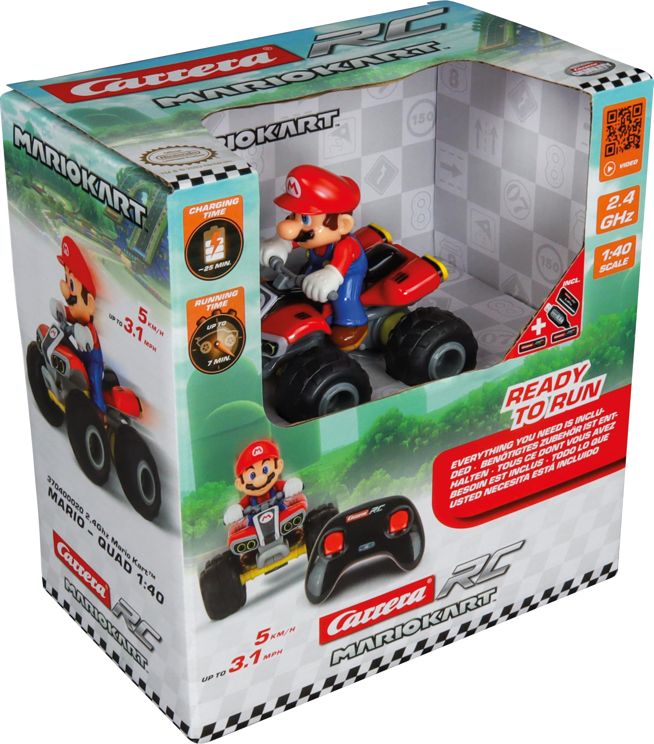 Foto 6 pulgar | Coche De Juguete Carrera Rc Nintendo Mario Kart Quad A Escala 1:40 2,4 Ghz - Venta Internacional.