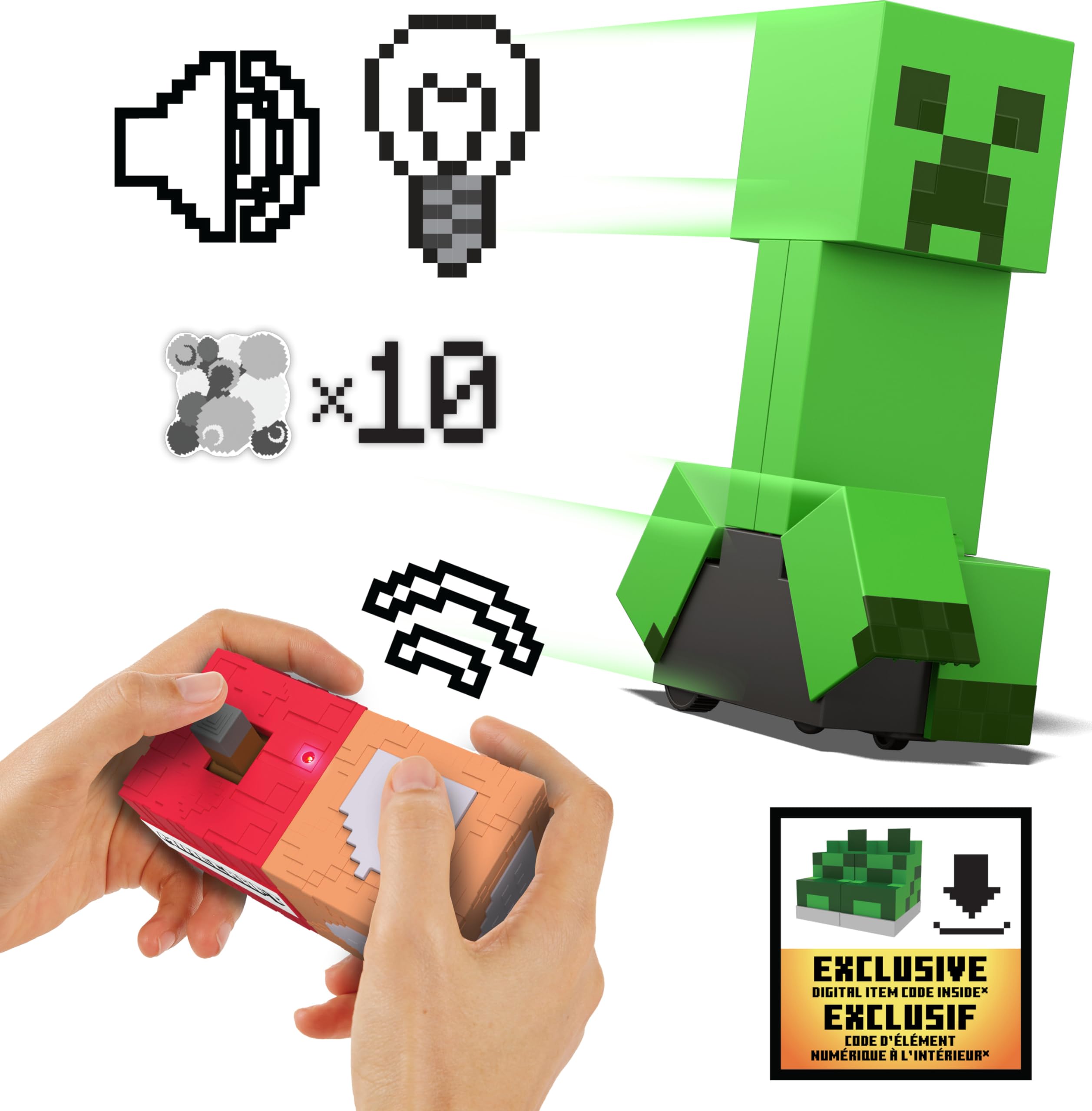 Foto 7 pulgar | Toy Mattel Minecraft Exploding Rc Creeper Con Luces Y Sonidos - Venta Internacional.