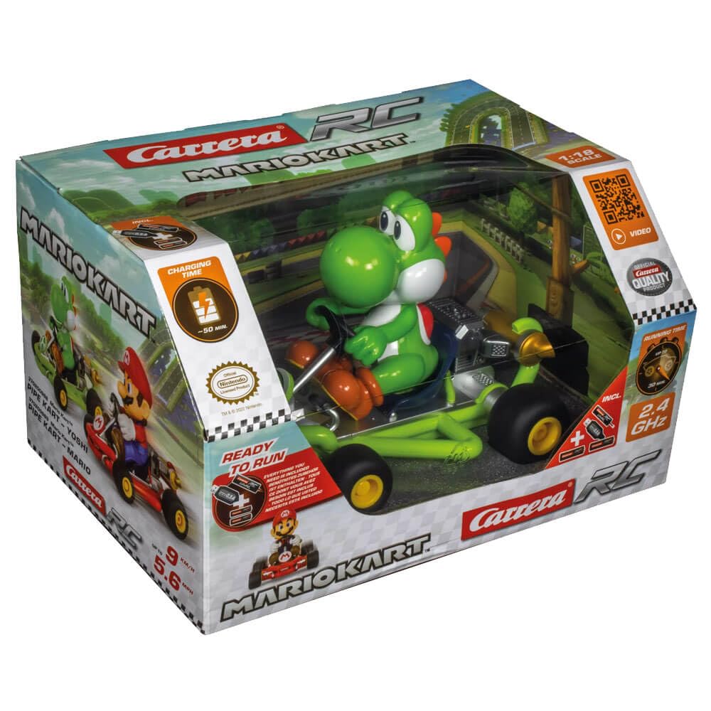 Foto 8 pulgar | Coche A Control Remoto Carrera Mario Kart Pipe Kart Yoshi 1:18 - Venta Internacional.