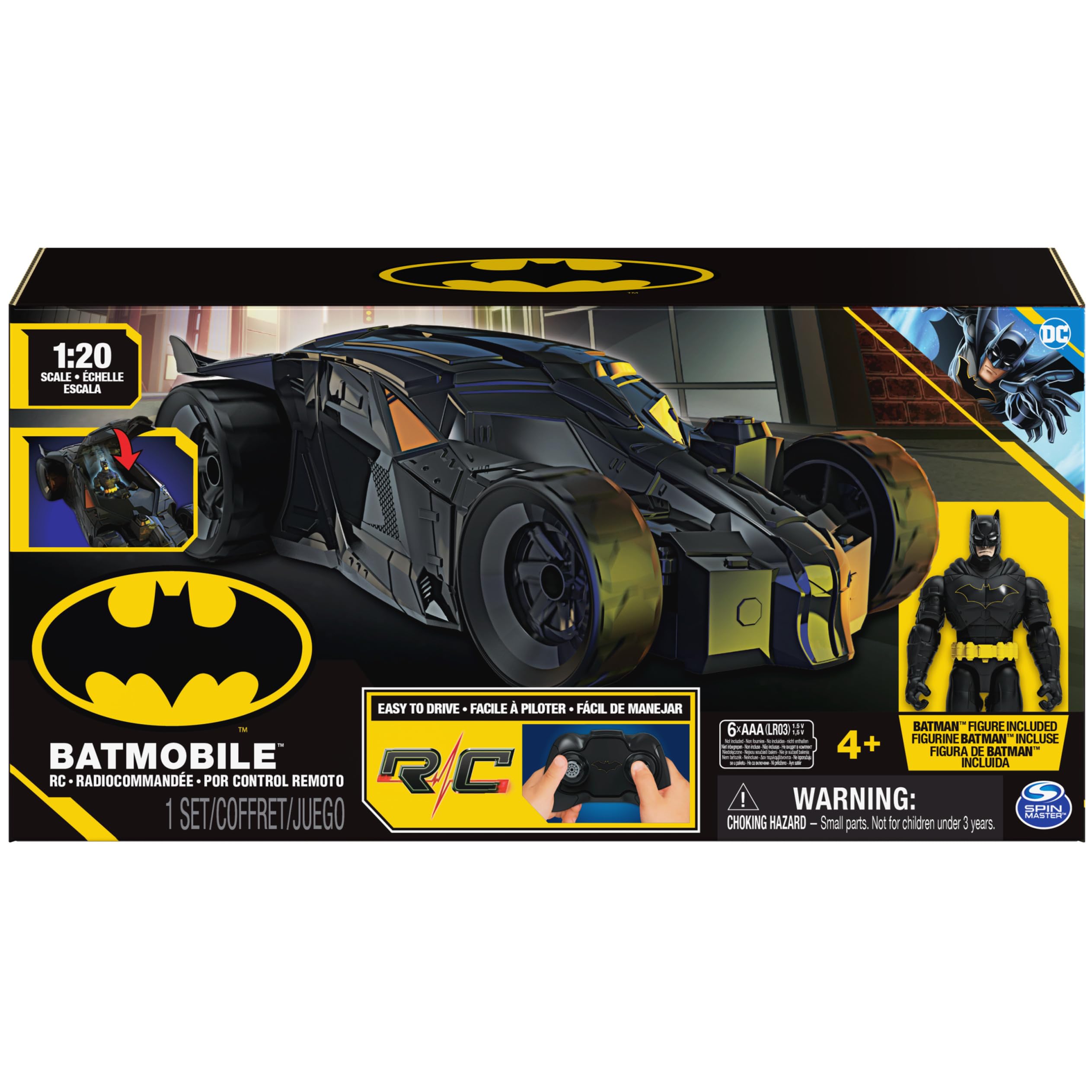 Foto 2 | Coche Con Control Remoto Dc Comics Batman Batmobile Para Niños De 4 Años O Más - Venta Internacional.