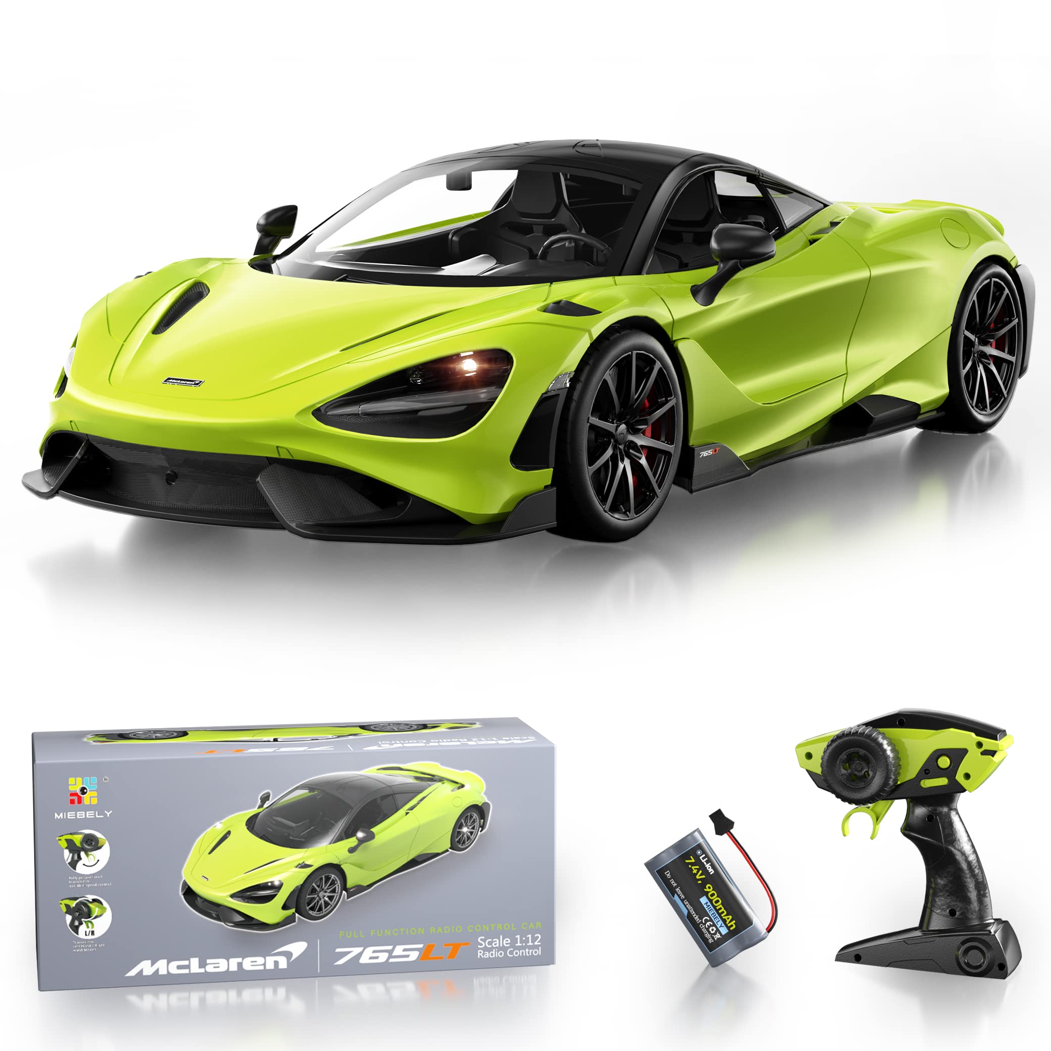 Coche A Control Remoto Miebely Mclaren 765lt Escala 1/12 Verde - Venta Internacional.