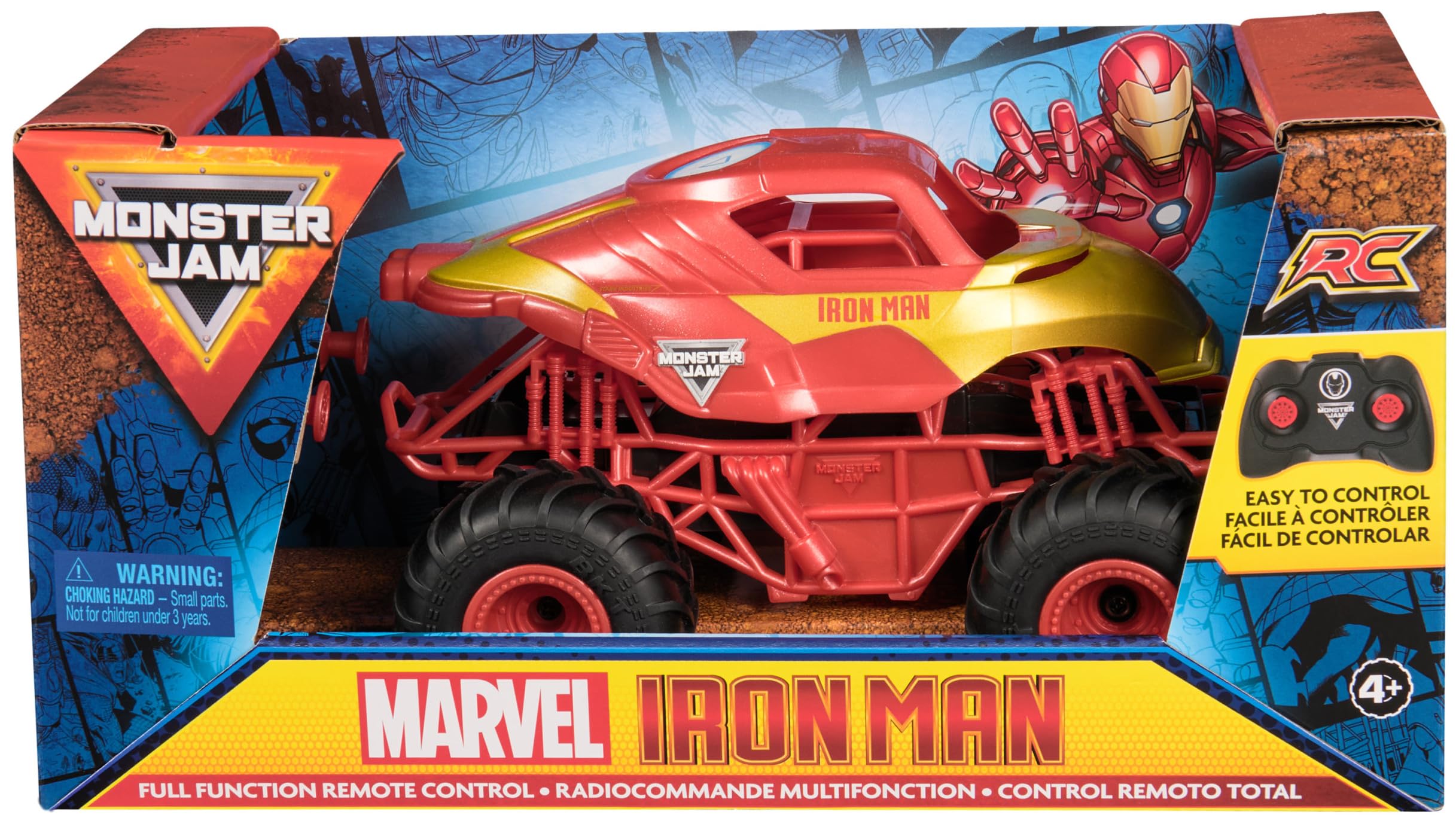 Foto 4 pulgar | Rc Monster Truck Monster Jam Marvel Iron Man A Escala 1:24 - Venta Internacional.