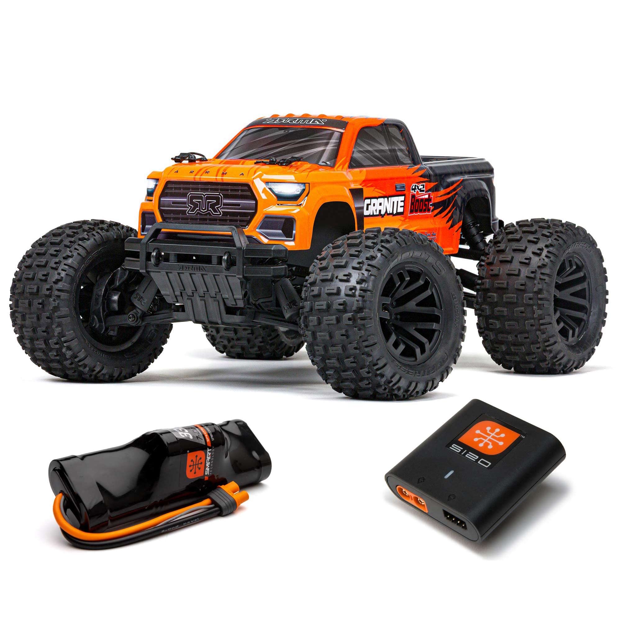 Camión Rc Arrma Granite 4x2 Boost Mega 550 1/10 Rtr Naranja - Venta Internacional.